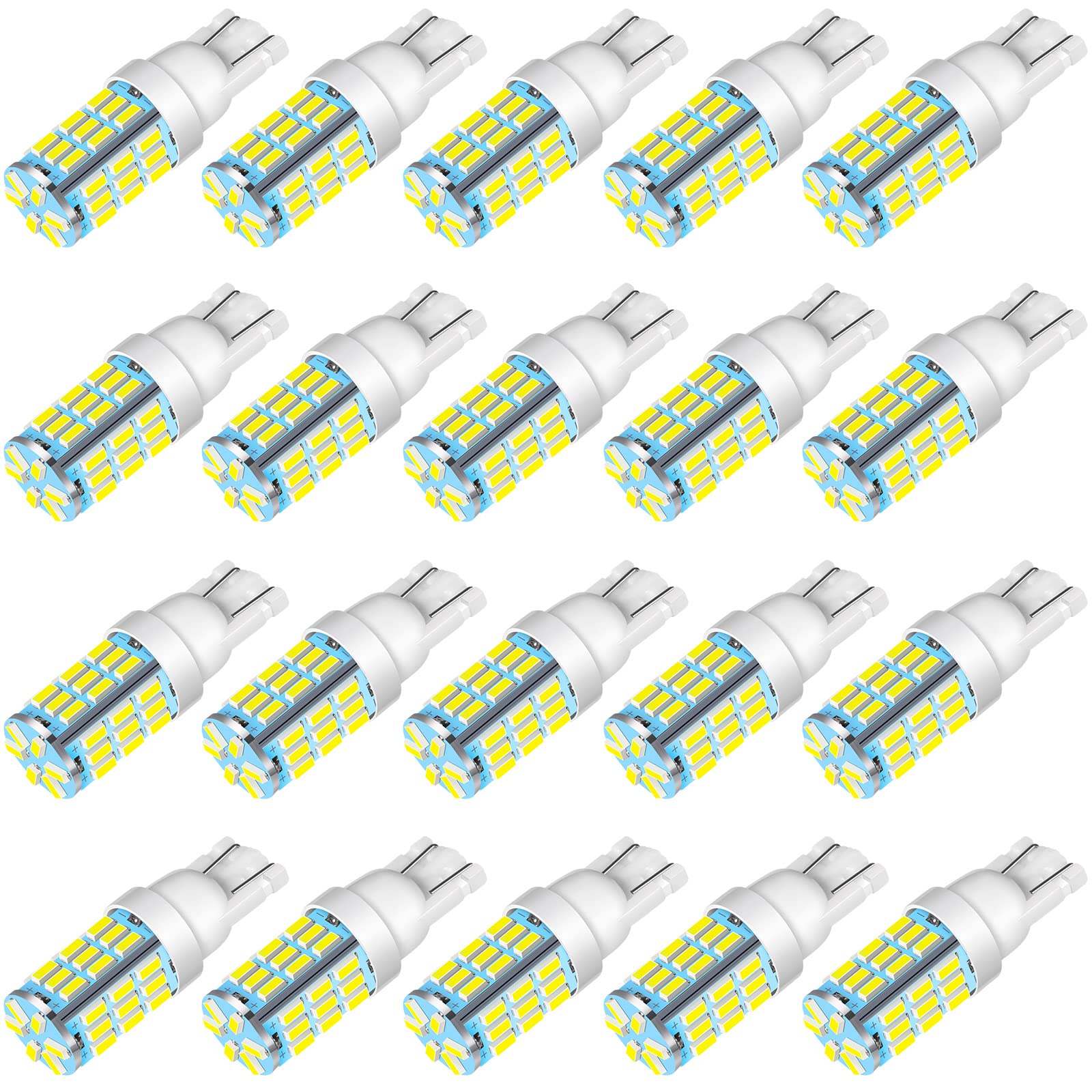 921 194 168 175 T10 LED Bulbs White 20-Pack - Super Bright 42-SMD LED Replacement for 12V RV, Camper, Trailer, Boat - Interior Dome, Map, License Plate & Backup Reverse Lights - Perfect for Night Driving and Vehicle Interior Lighting