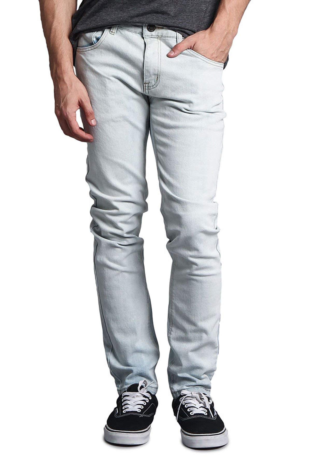 Victory Men's Skinny Slim Fit Stretch Raw Denim Jeans - Comfortable & Stylish for Casual Wear, Night Out & Everyday Fashion