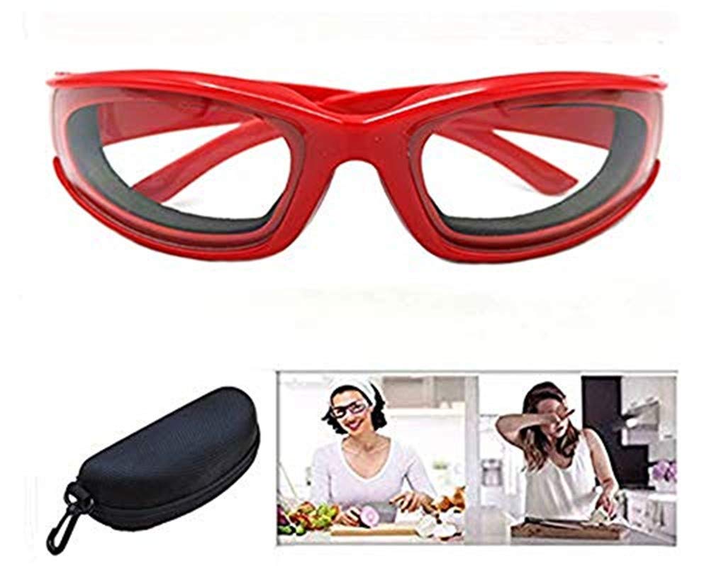 Onion Goggles - Tear-Free Safety Glasses for Kitchen, Grilling & Cooking - Anti-Fog, Windproof & Dustproof Protective Eyewear (Red) - Perfect for Chopping Onions, Cooking & Outdoor BBQ