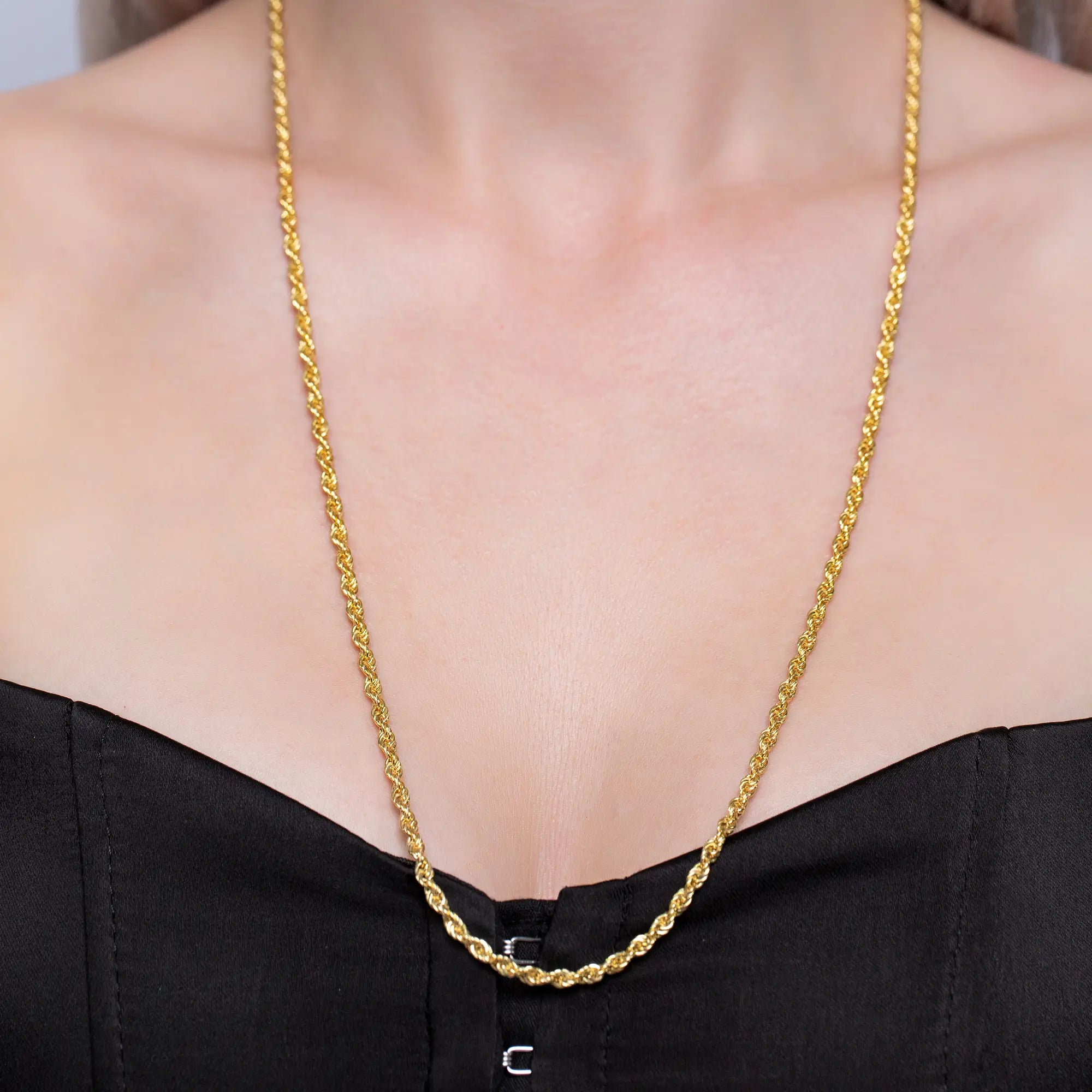 Stylish Rope Chain Necklace for Women & Men - 14K Gold Plated, Durable & Hypoallergenic - Perfect for Everyday Wear, Gifts & Special Occasions