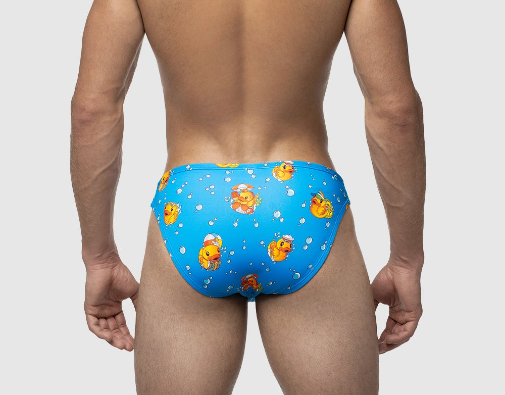 Ducky Blue Cheeky Swim Brief - High Waist Bikini Bottoms for Women, Quick Dry & Comfortable PUMP! Water Swimwear - Perfect for Pool, Beach & Vacation
