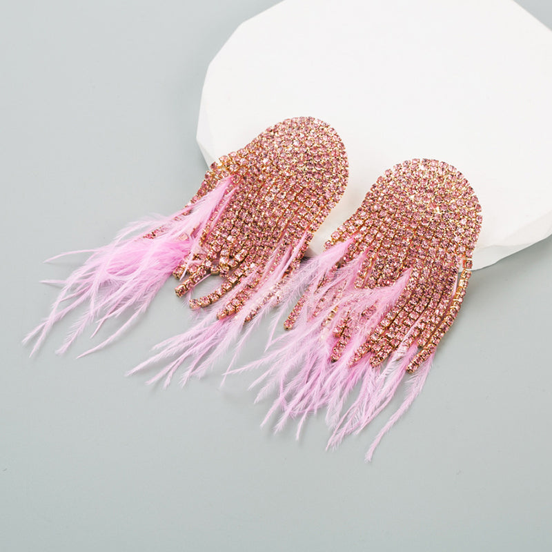 Elegant Baroque Feather Diamond Earrings for Women – Vintage-Inspired Jewelry for Parties, Weddings & Special Occasions