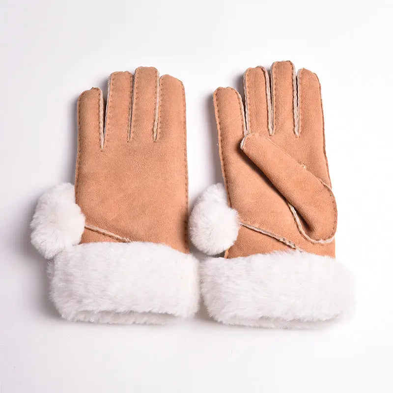 BOL Women's Pompom Hand-Stitched Merino Sheepskin Gloves - Soft Winter Warm Gloves for Women, Fashionable & Cozy Cold Weather Accessories - Perfect for Snow Days, Outdoor Activities & Holiday Gifts