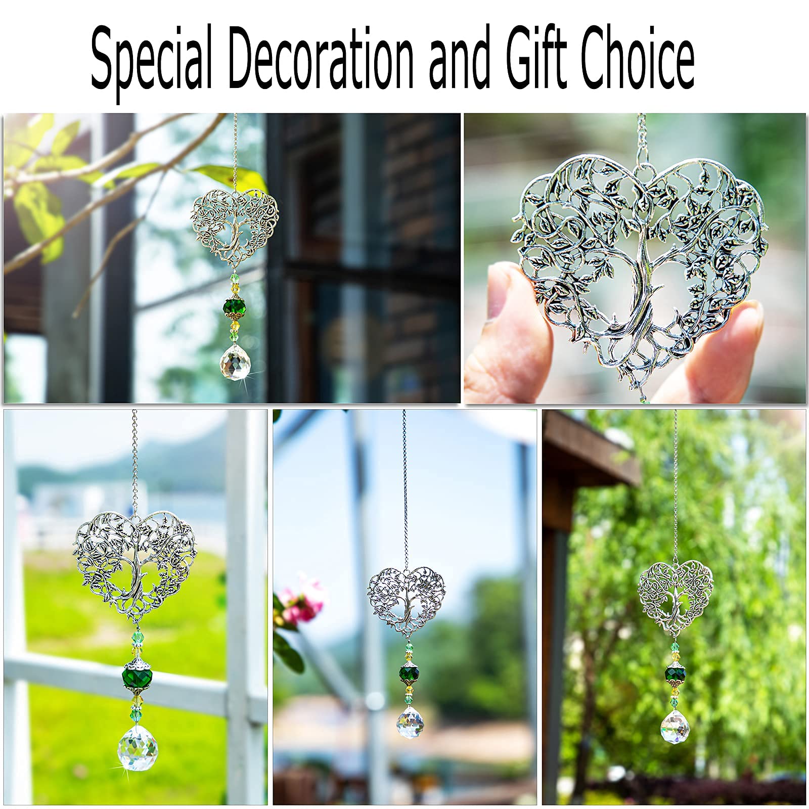 H&D HYALINE & DORA Crystal Suncatcher Rainbow Maker - Premium Hanging Window Prism Decor for Home & Office - Creates Beautiful Rainbows in Sunlight