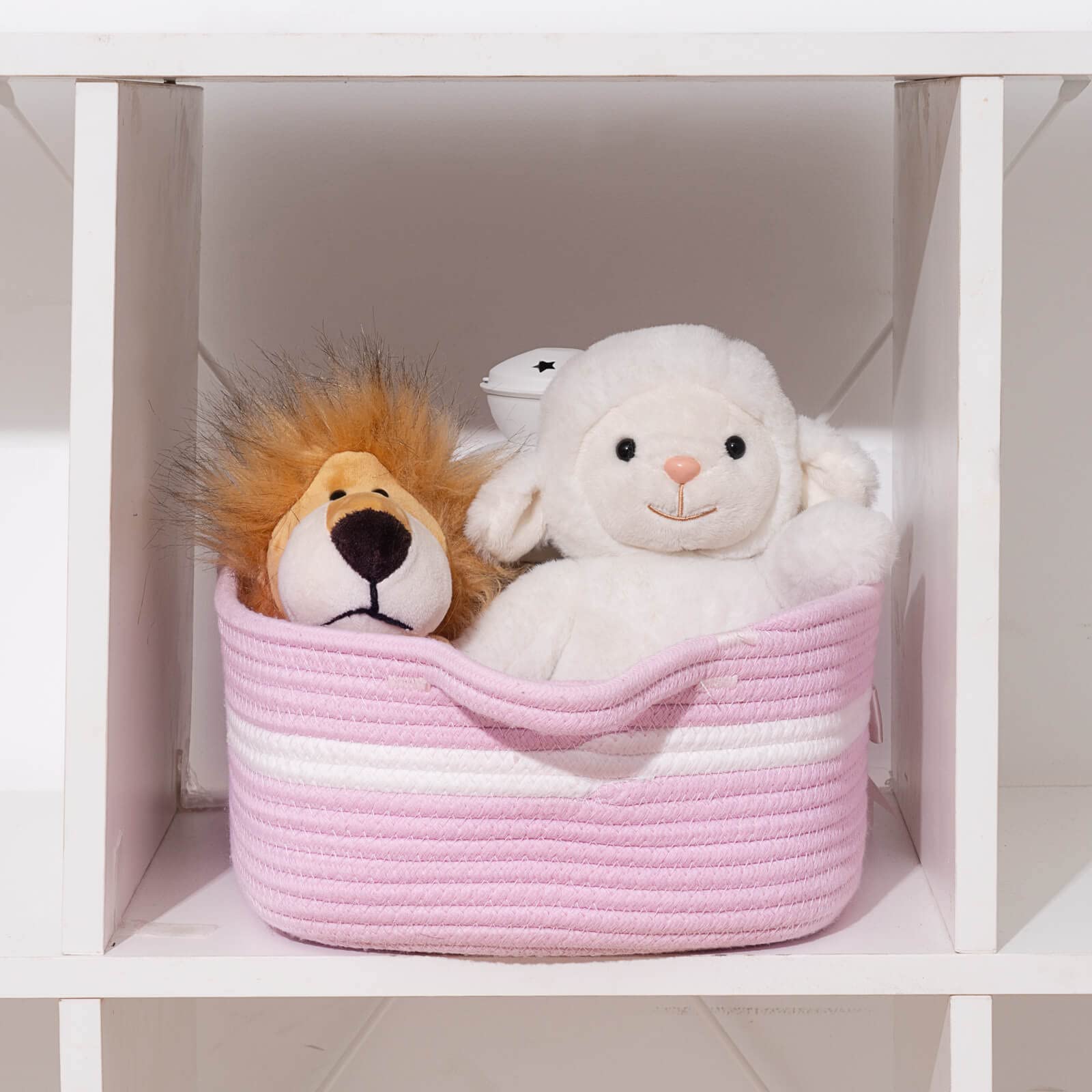 Pink Baby Gift Basket - Woven Nursery Storage for Toys & Towels (13x9.8x5