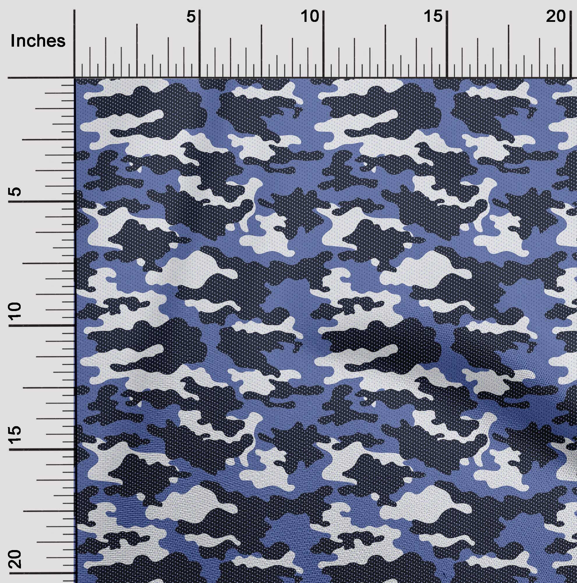 Premium 100% Cotton Jersey Fabric - Medium Blue Camouflage Print, 58 Inch Wide for DIY Clothing & Sewing Projects | Soft, Durable & Breathable Material for T-Shirts, Dresses & Home Decor