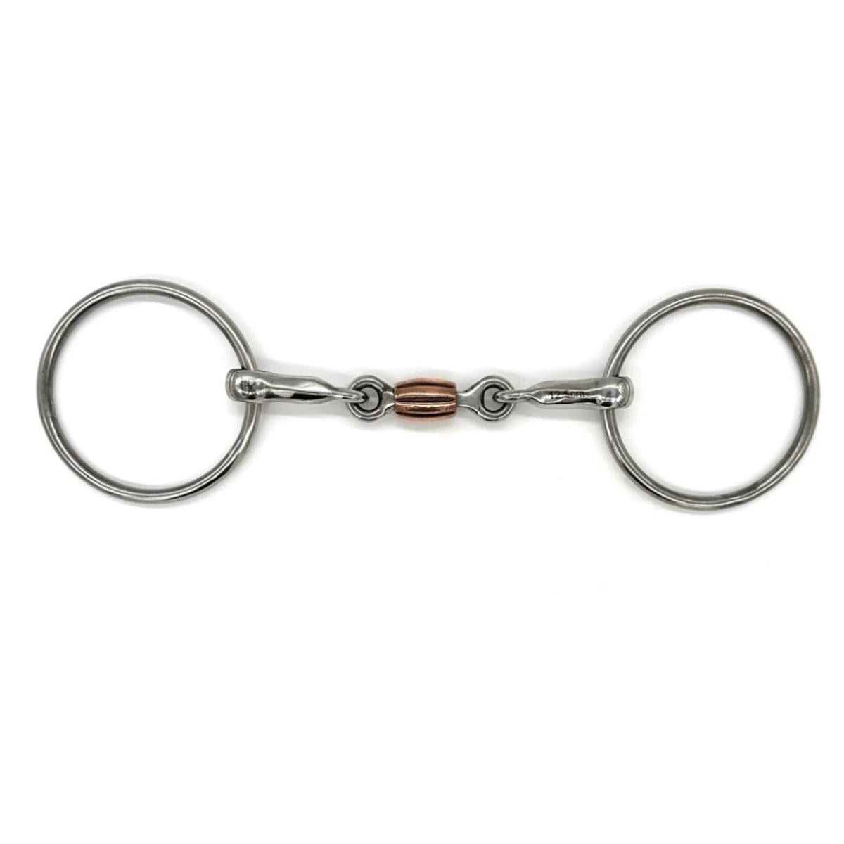 AJR Hexagon Copper Cricket Roller Loose Ring Bit - Comfortable Horse Training Bit for Dressage & Jumping - Perfect for Equestrian Sports & Show Riding