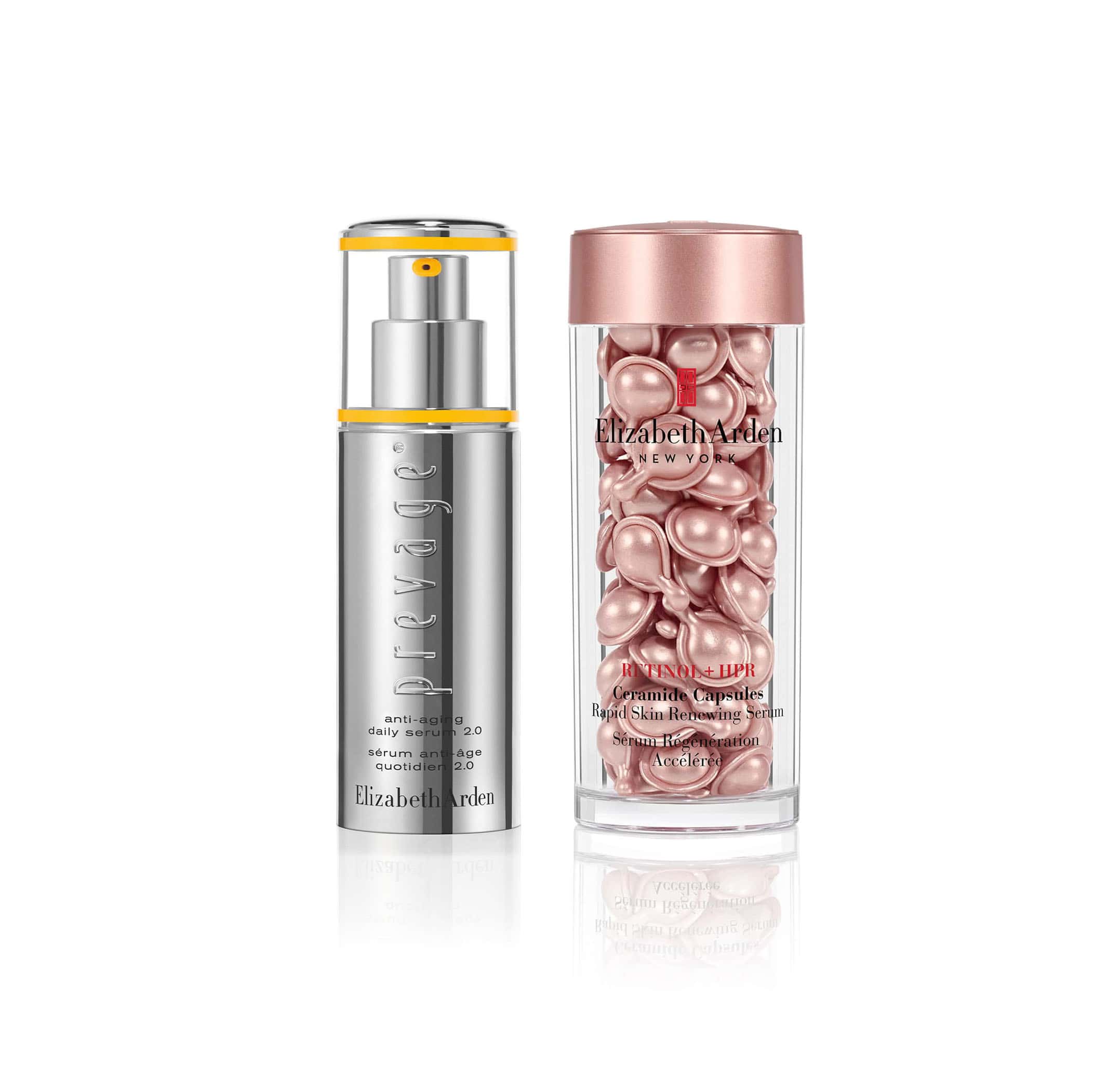 Retinol + HPR Ceramide Capsules Serum & PREVAGE® Anti-Aging Daily Serum 2.0 Duo Set - Powerful Anti-Wrinkle Treatment for Face & Neck - Day & Night Skincare Routine for Youthful Glow