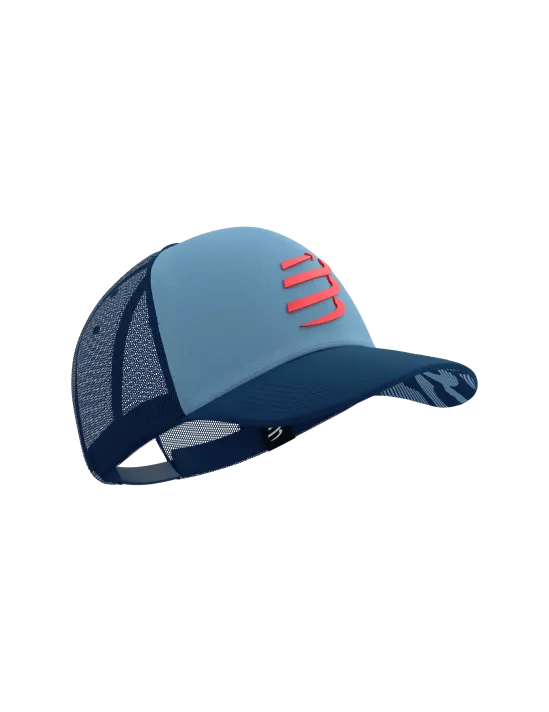 Compressport Unisex Trucker Cap - Denim & Poseidon Color Options | Lightweight & Breathable for Running, Cycling & Outdoor Activities
