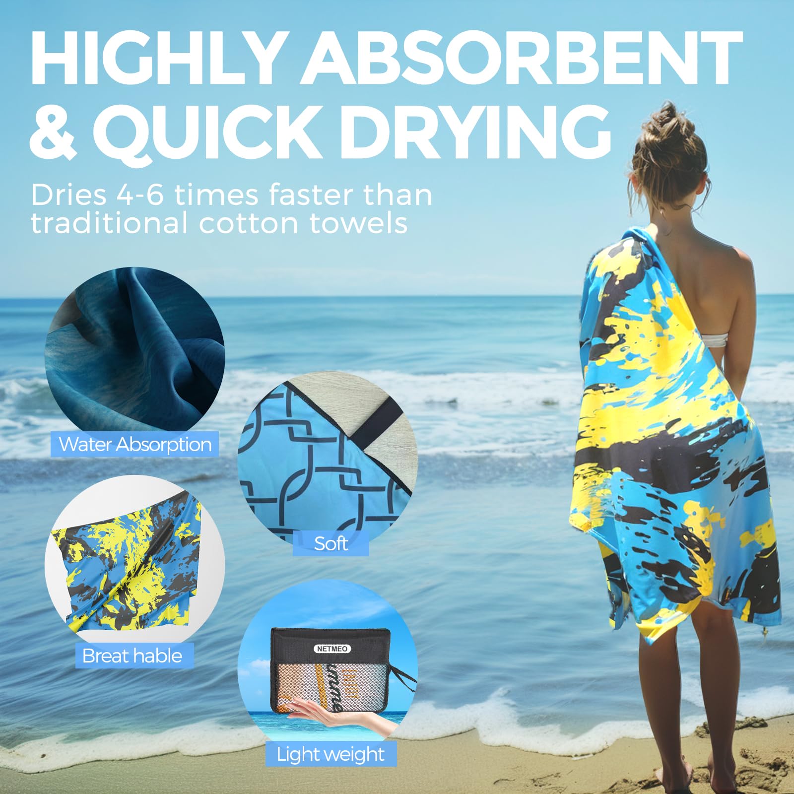 2 Pack Microfiber Lightweight Beach Towels - 71
