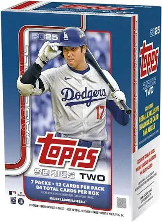 2025 Topps Series 2 Baseball Cards - 7 Pack Blaster Box with Exclusive Inserts | Collectible Trading Cards for MLB Fans & Sports Memorabilia Enthusiasts | Perfect for Gifts, Trading, and Displaying Your Favorite Players