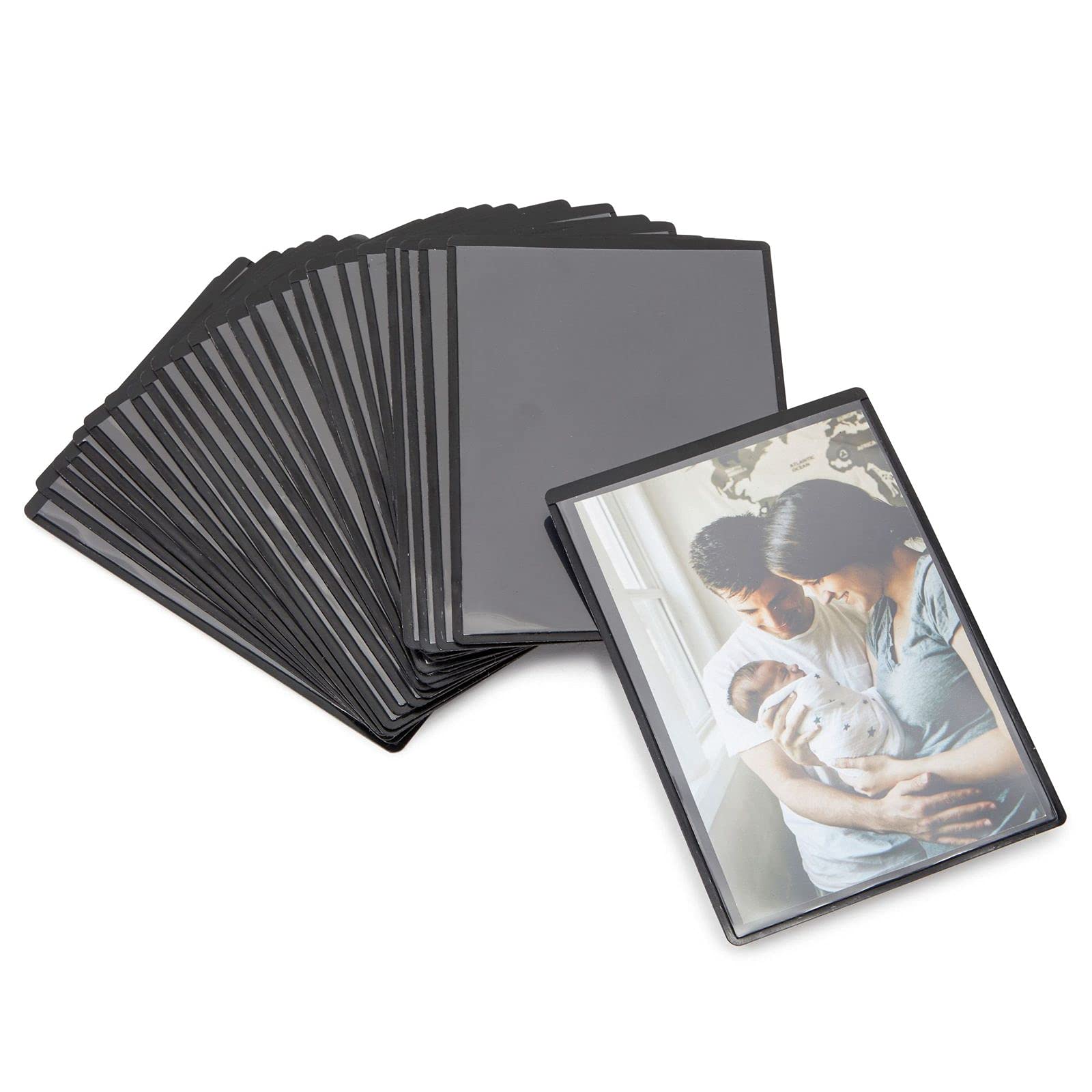 Okuna Outpost 25-Pack Clear Magnetic Photo Frames - Strong Refrigerator Magnets for 4x6 Pictures - Perfect for Kitchen, Office, Dorm & Locker Organization