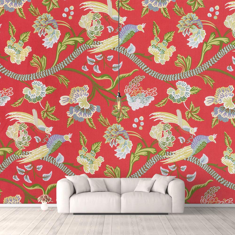 Traditional Floral Peel and Stick Wallpaper - 66x96 Inches Removable Wall Mural for Bedroom Decor | Easy DIY Home Renovation, Living Room & Nursery Accent Wall