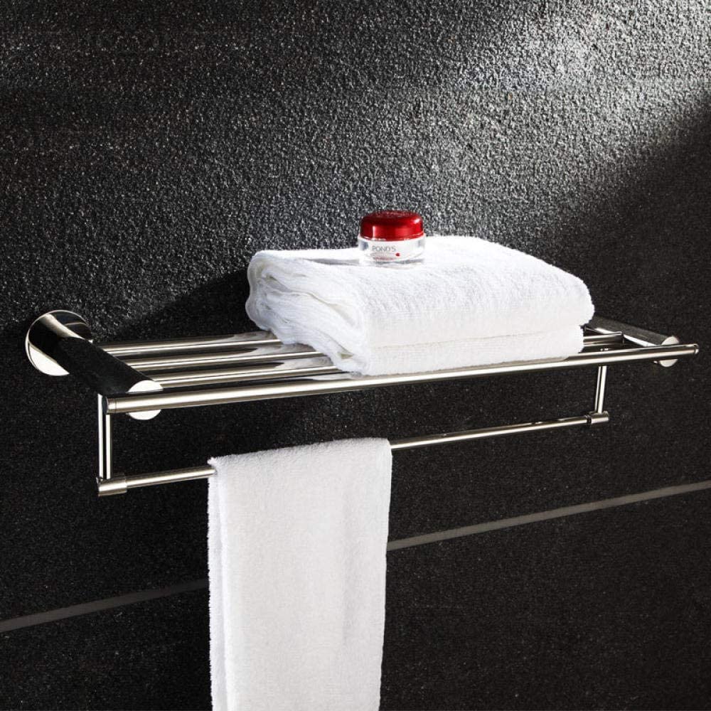 YEIRNTP 304 Stainless Steel Wall-Mounted Double Layer Towel Bar - Bathroom Towel Rack Holder with Rustproof Hardware (Silver) for Spa, Hotel & Home Decor