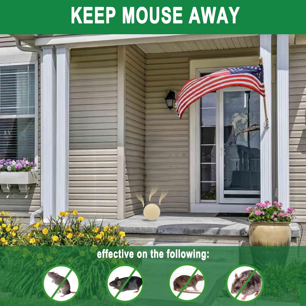 Natural Peppermint Rodent Repellent Balls - 8 Pack for Indoor/Outdoor Use - Mice & Rat Deterrent for Homes, Garages, Cars & Gardens | Safe Pest Control Solution for Kitchen, Basement & Vehicle Engine Protection
