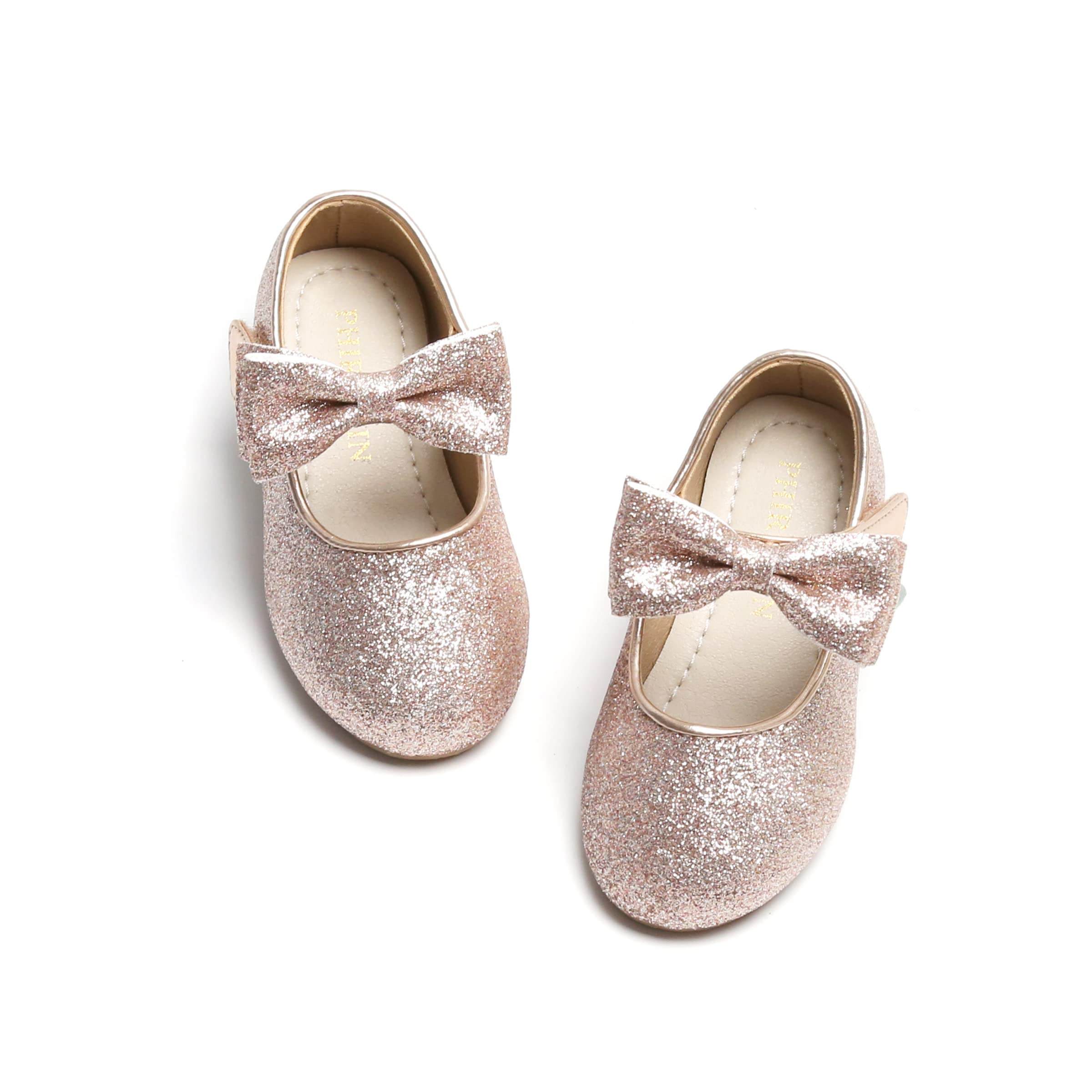 PHIRAMIN Flower Girl Dress Shoes - Girls Ballet Flats for Toddlers & Little Kids | Perfect for Weddings, Parties & Special Occasions