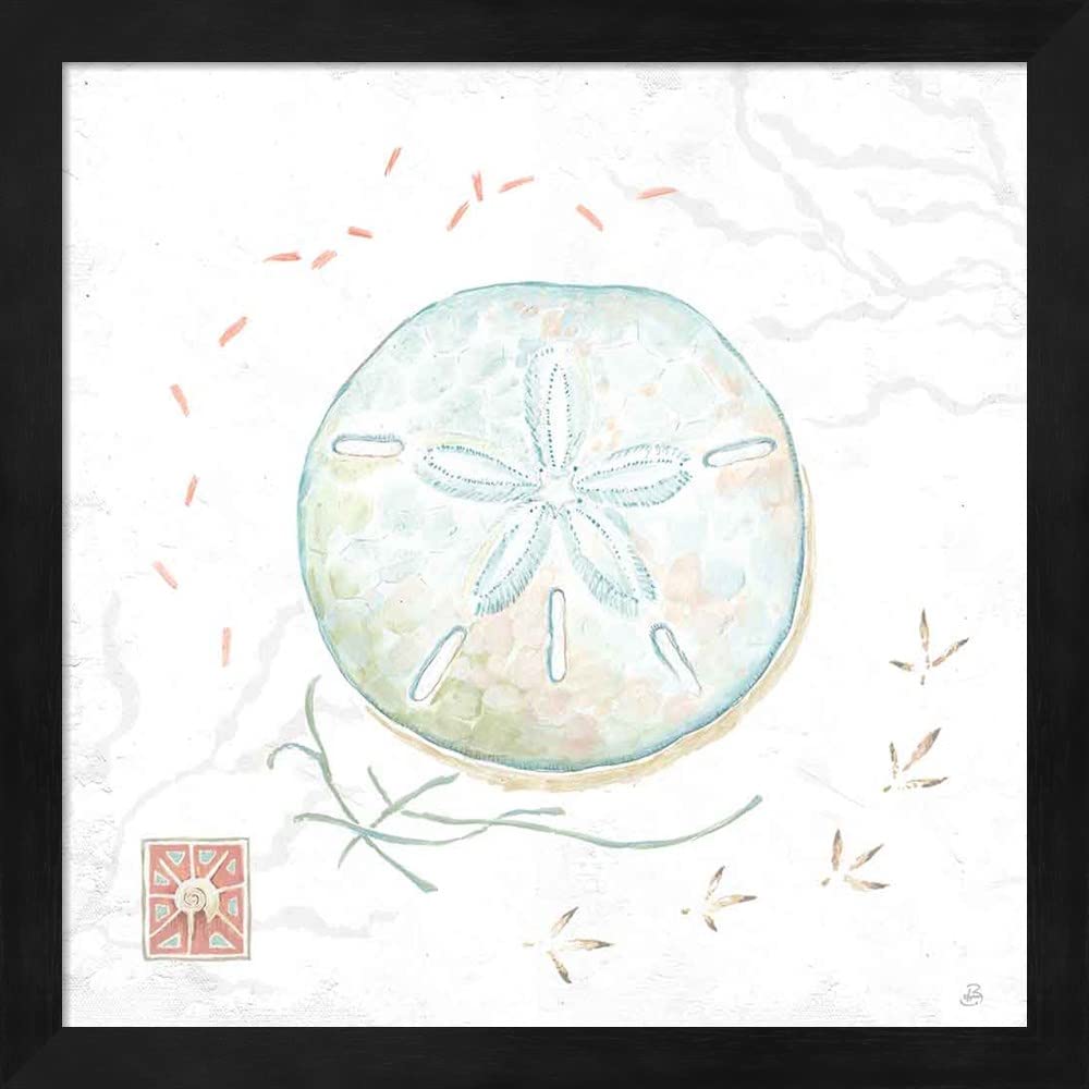 Delicate Sea VI by Daphne Brissonnet - Framed Art Print Wall Picture with Deep Black Frame, 13 x 13 Inches - Perfect for Living Room, Bedroom & Office Decor