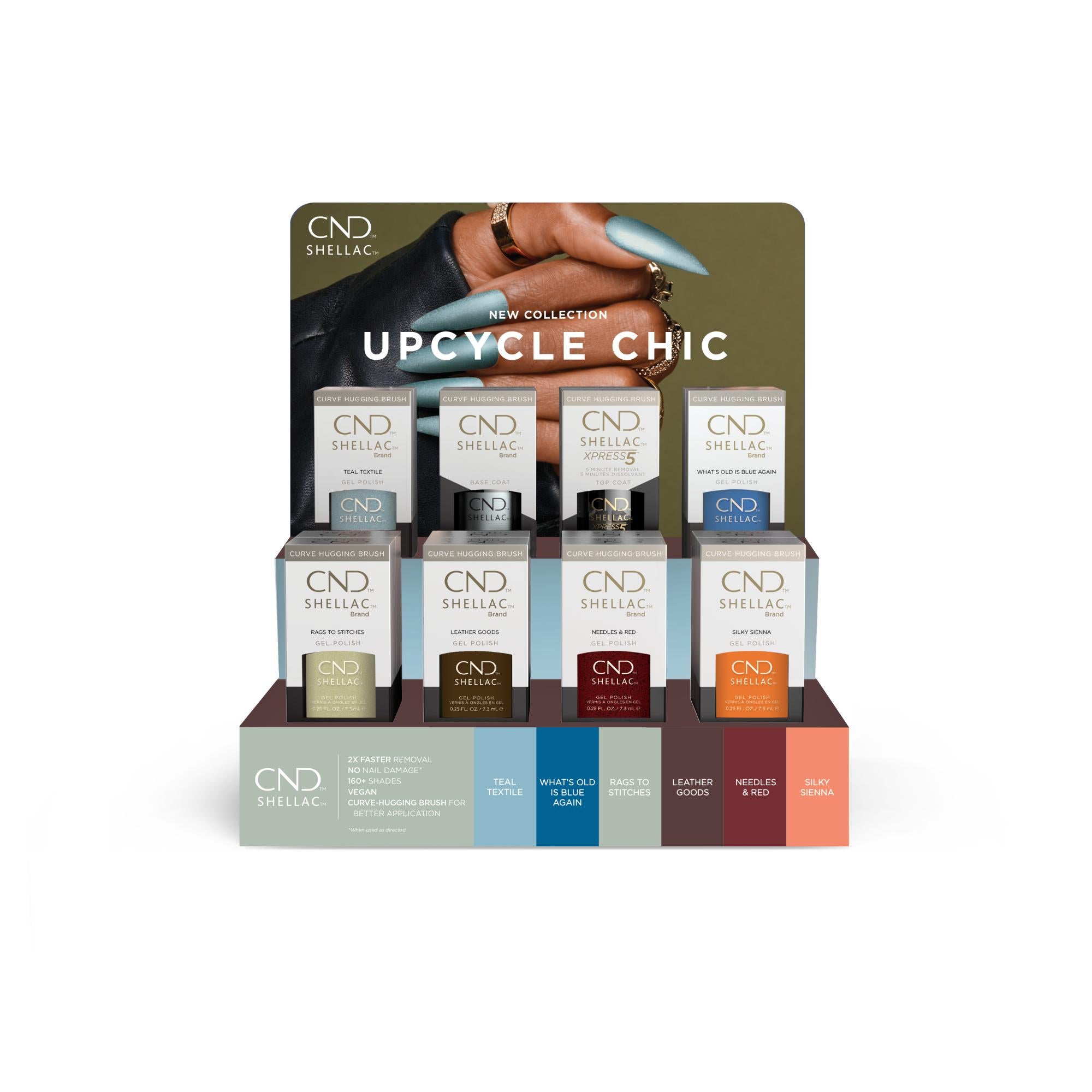CND Shellac Nail Polish Set - 16 Piece Upcycled Chic Collection for Salon & Home Use - Perfect for Professional Nail Artists & DIY Manicures