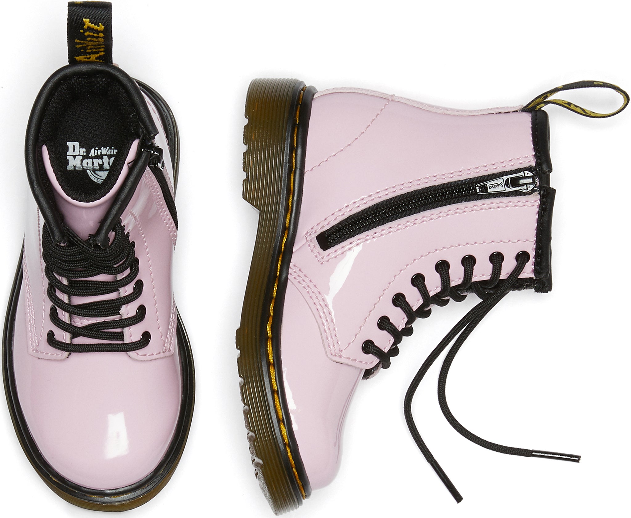 Dr. Martens 1460 Patent Leather Ankle Boots for Toddlers - Shiny Black Kids' Booties for Boys & Girls - Perfect for School, Playdates and Outdoor Adventures