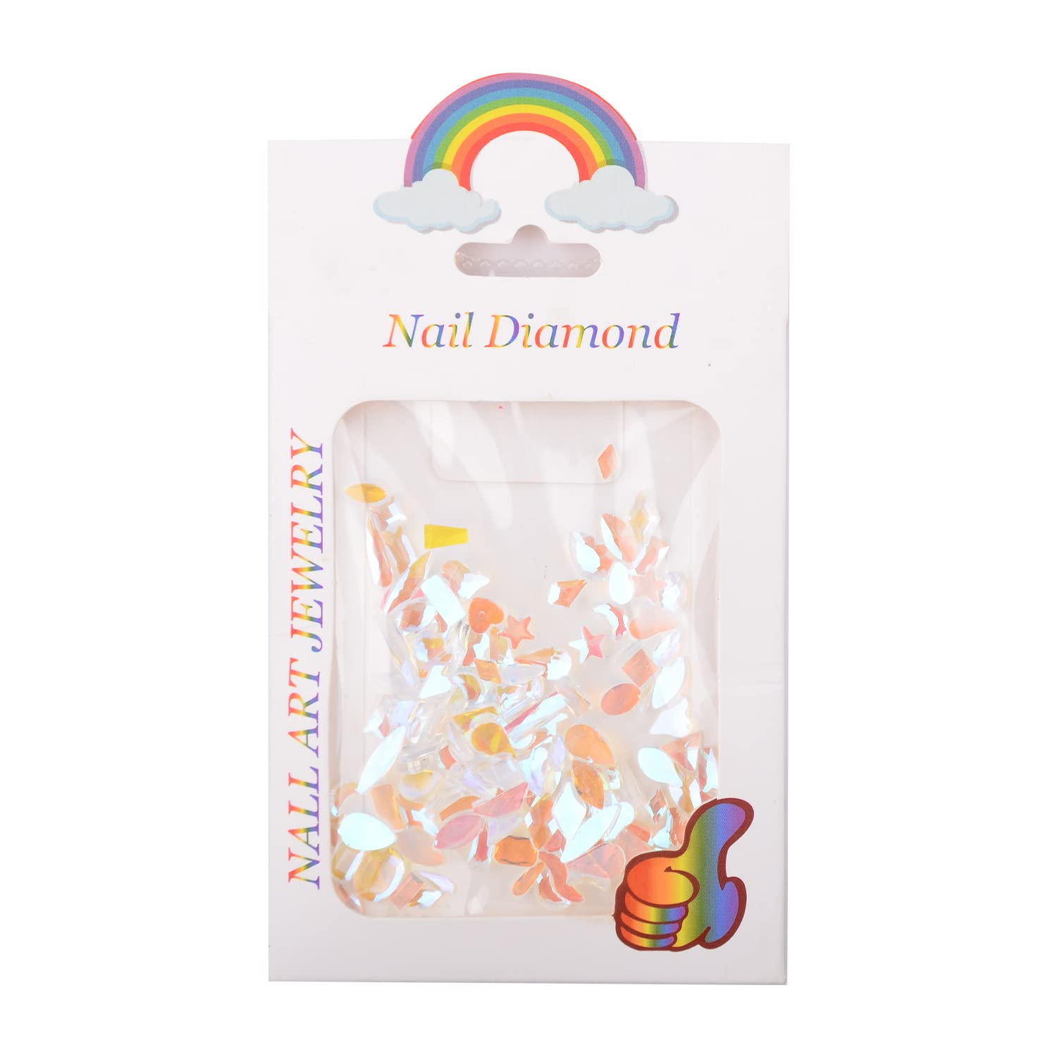 100Pcs 3D Nail Art Rhinestones Kit - Multi-Shaped AB Flatback Crystal Gems with Clear AB Coating, Star & Moon Drop Glass Diamonds for Nail Design, Jewelry Making & DIY Crafts | Perfect for Manicures, Home Decor & Gift Projects