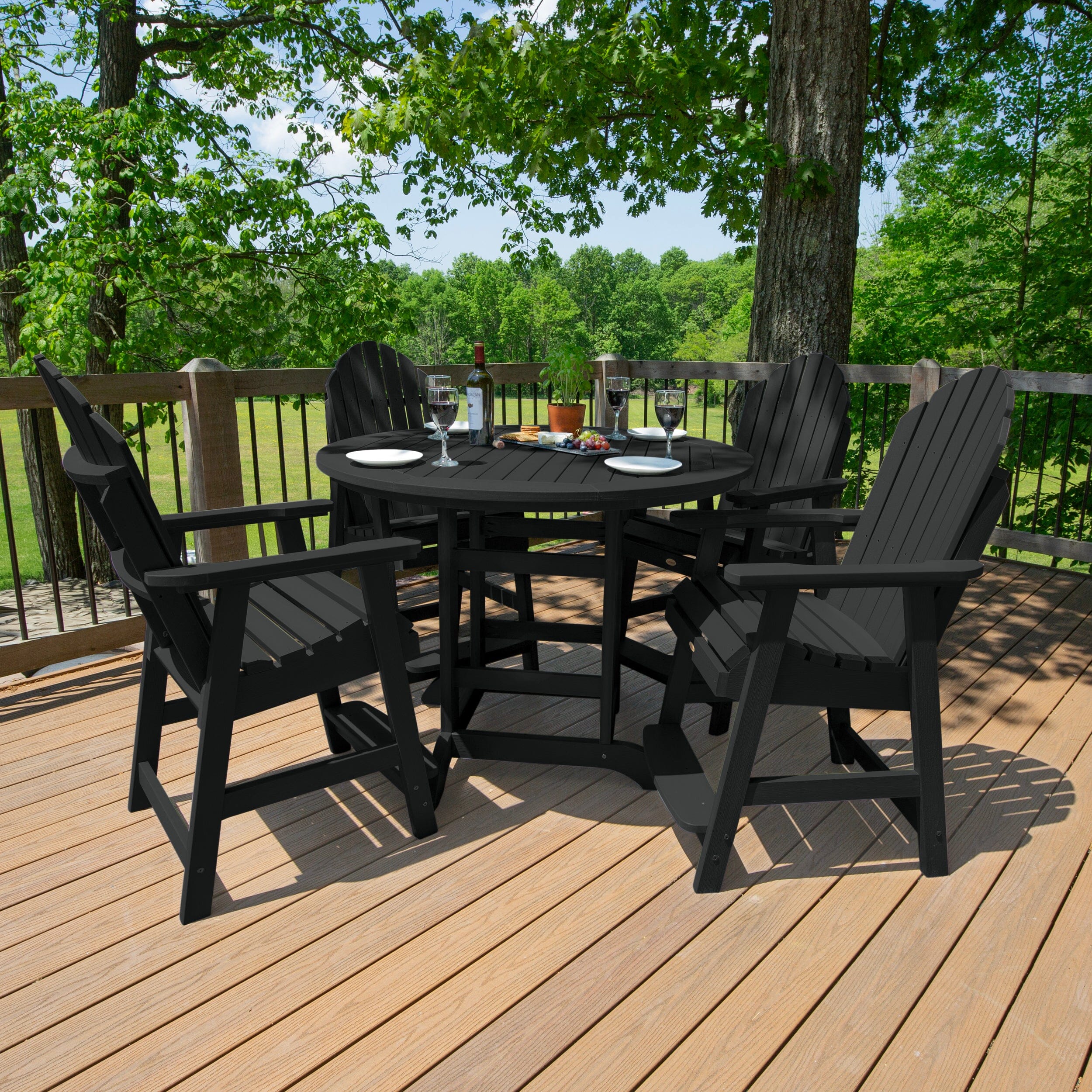 Hamilton 5-Piece 48-Inch Round Counter Height Dining Set - Perfect for Small Spaces, Breakfast Nooks & Outdoor Patios