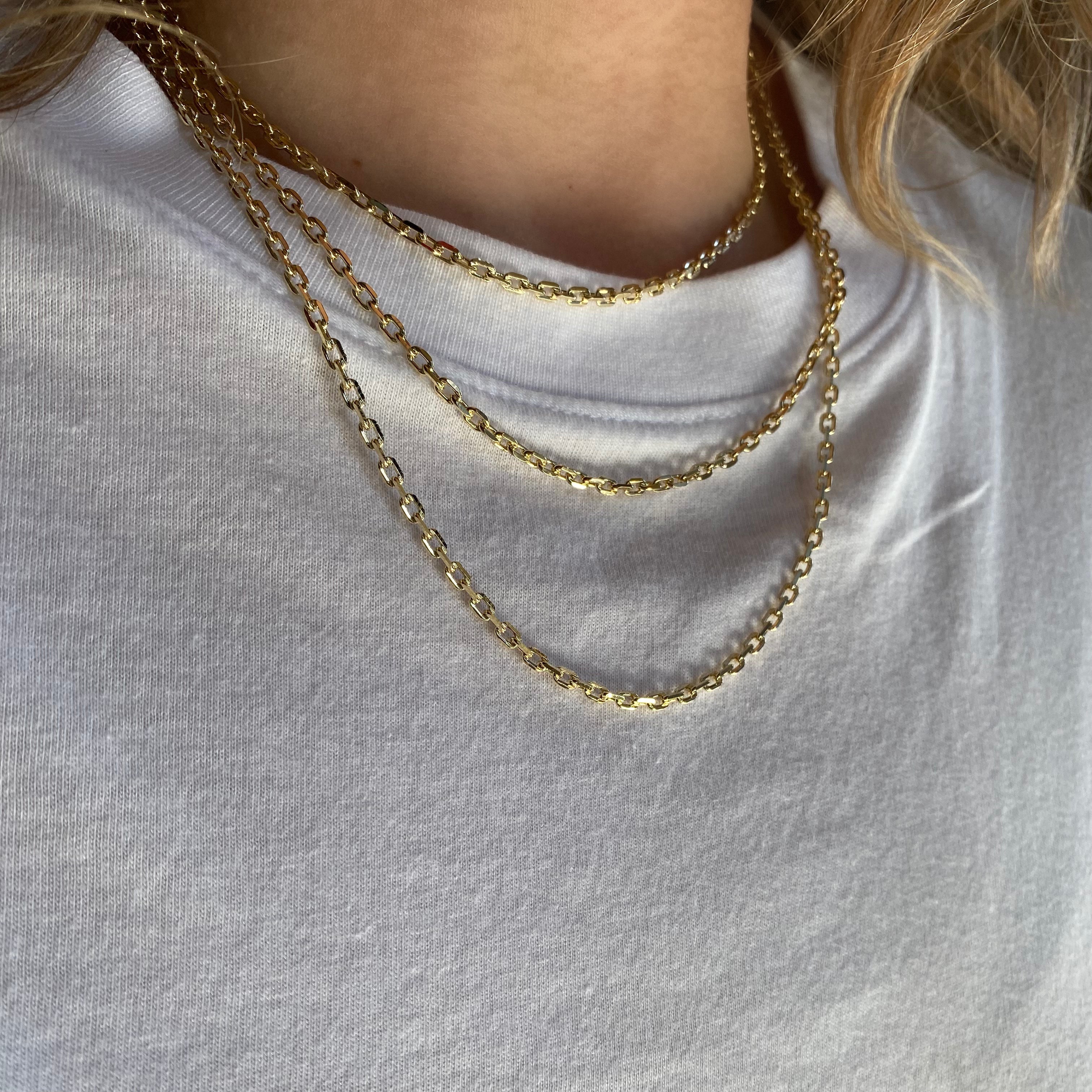 18K Gold Filled DC Curb Link Chain Necklace for Women - Durable Luxury Jewelry Gift for Birthday, Anniversary & Everyday Wear