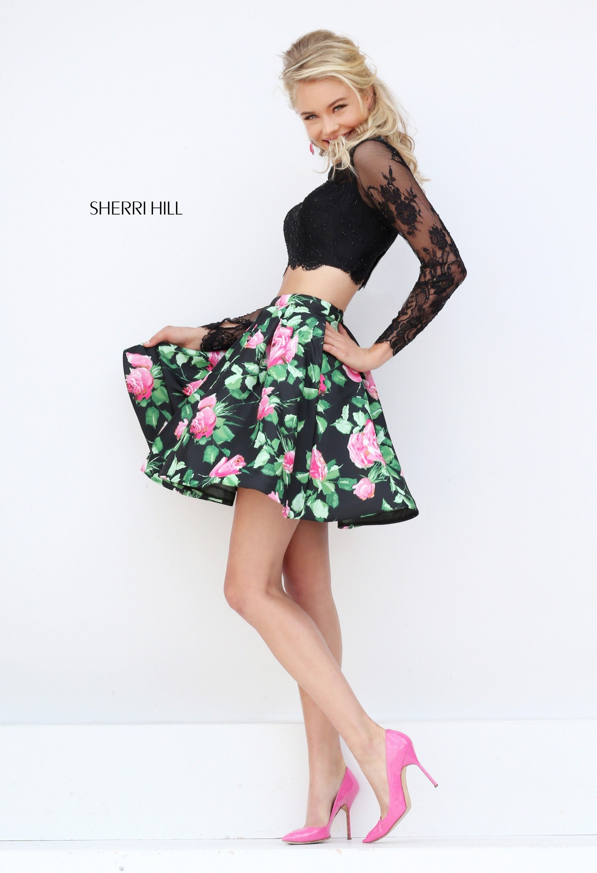 black/pink print