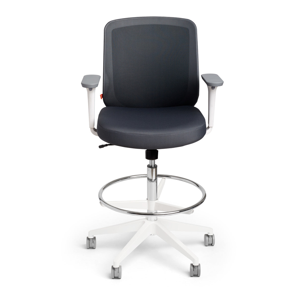 Ergonomic Max Drafting Chair with Mid Back Support & White Frame - Perfect for Office, Studio, and Home Workspaces