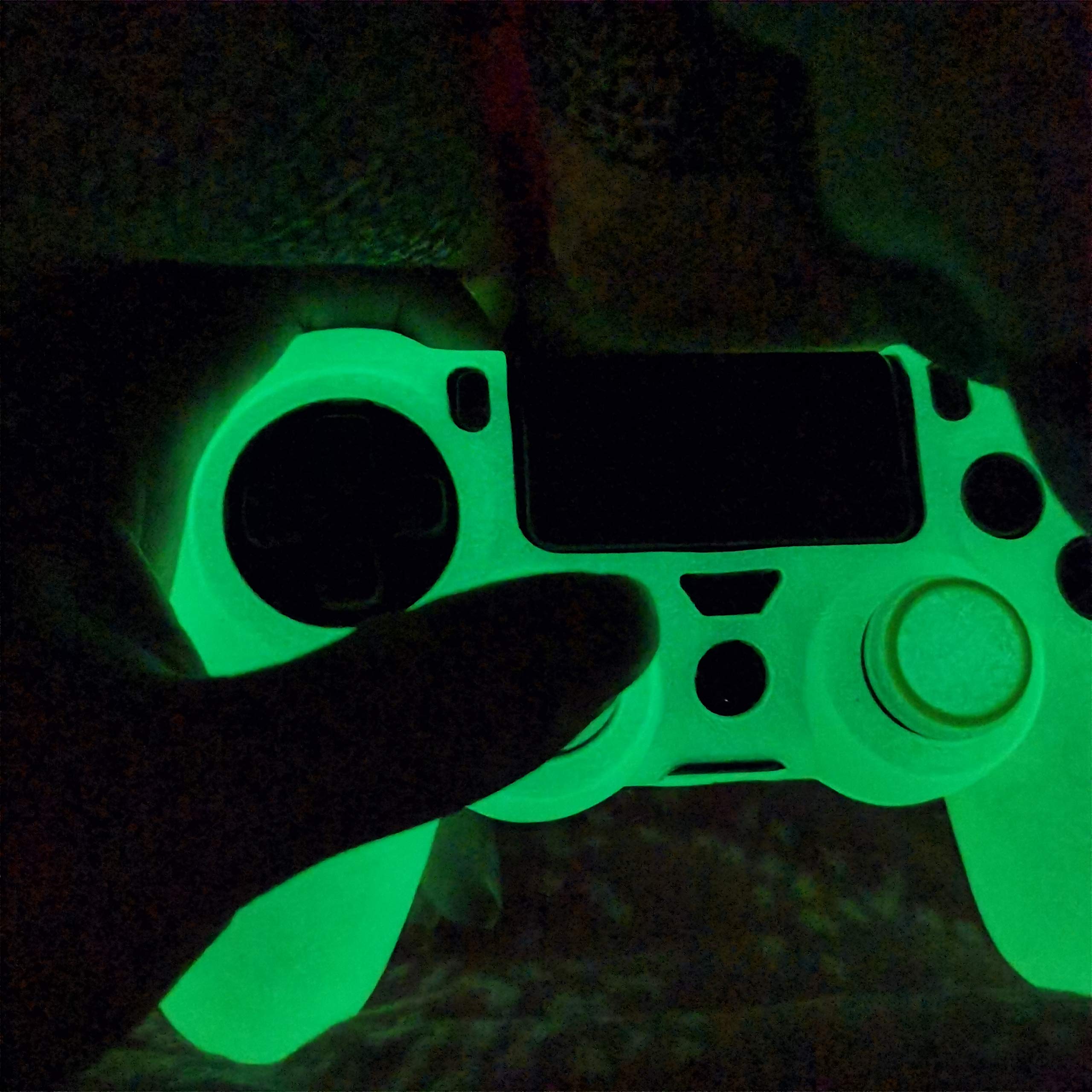 Glow in the Dark Silicone Protective Cover for PS4 Controller - Anti-Slip Grip & Shockproof Case for Gaming, Night Play & Enhanced Protection