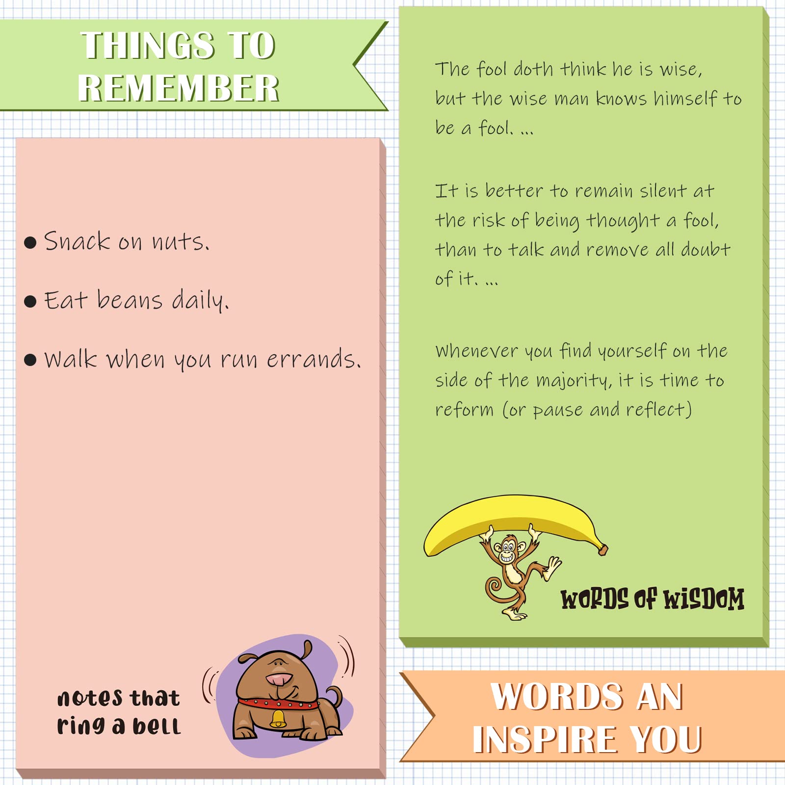 12 Pack Funny Animal Notepads - 3x5 Inch Humorous Memo Pads for Office, Coworkers, Teachers & Adults - 30 Sheets Per Pad - Perfect for Workplace Gifts, Desk Supplies & Daily Note-Taking (Cute Animals Design)