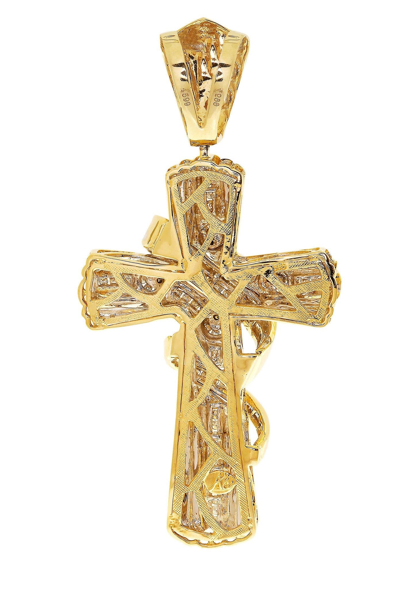 1.62 Carat Diamond Cross Pendant Necklace - 29.77 Grams Solid Gold Religious Jewelry for Women - Perfect for Baptism, Confirmation & Special Occasions