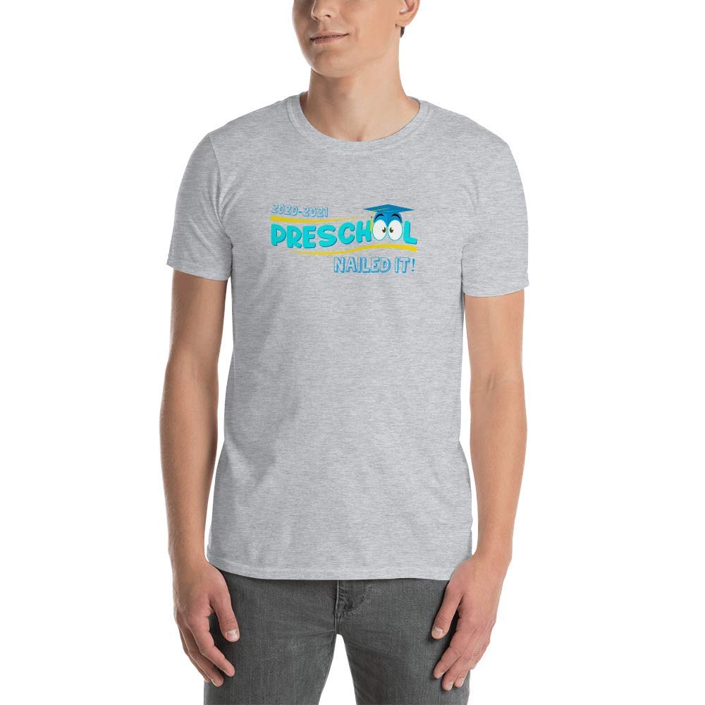 Funny Preschool 'Nailed It' Graduation T-Shirt - Class of 2021 Gift for High School, College, Masters & PhD Graduates - Perfect for Graduation Parties & Celebrations (Grey)