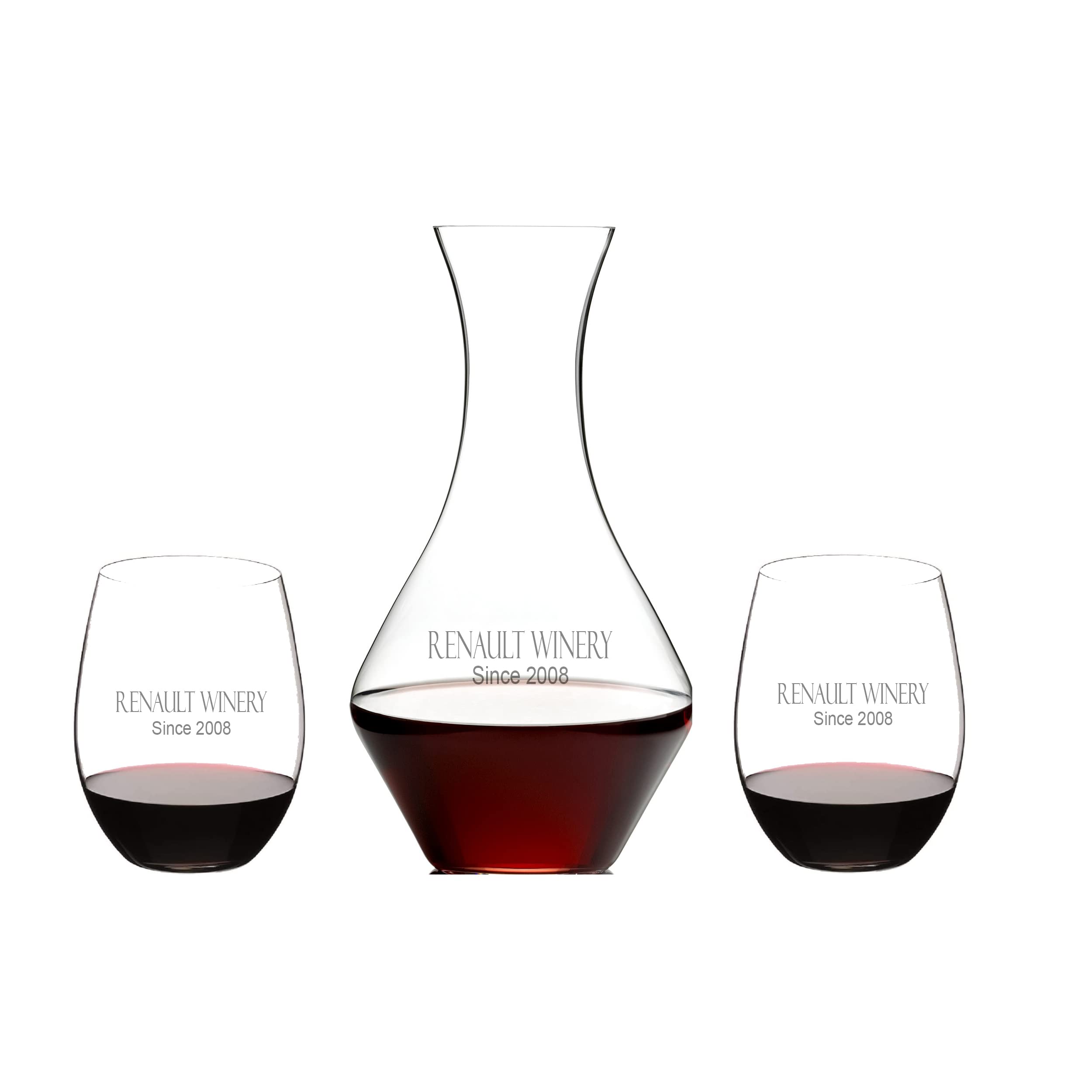 Riedel Personalized 60oz Cabernet Magnum Decanter Set - Custom Engraved Crystal Wine Decanter with 2 O Cabernet/Merlot Wine Glasses | Luxury Home Bar Accessories, Perfect Gift for Wine Enthusiasts | Ideal for Wine Tasting Parties, Anniversary Gifts & Fine Dining Decor