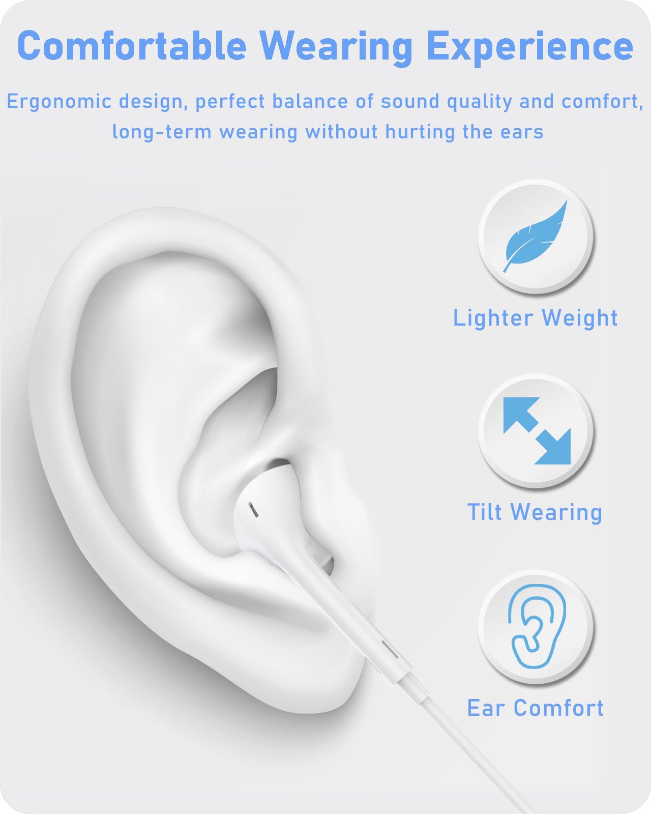 Premium Wired Earbuds with Built-in Mic & Volume Control - Noise Isolating Headphones Compatible with iPhone 14/13/12/11/XR/XS/X/8/7/SE/Pro/Pro Max (2 Pack) - Perfect for Commuting, Workouts & Gaming