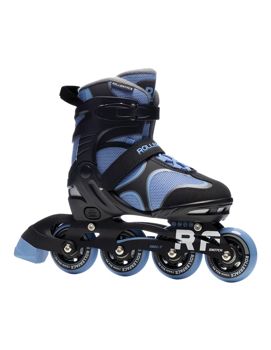 Rollerface Switch 3-in-1 Adjustable Skates - Convertible Inline, Roller & Ice Skates for Sports & Outdoor Fun (Fits 3 Sizes) - Perfect for Kids, Teens & Family Recreation at Parks, Rinks & Trails