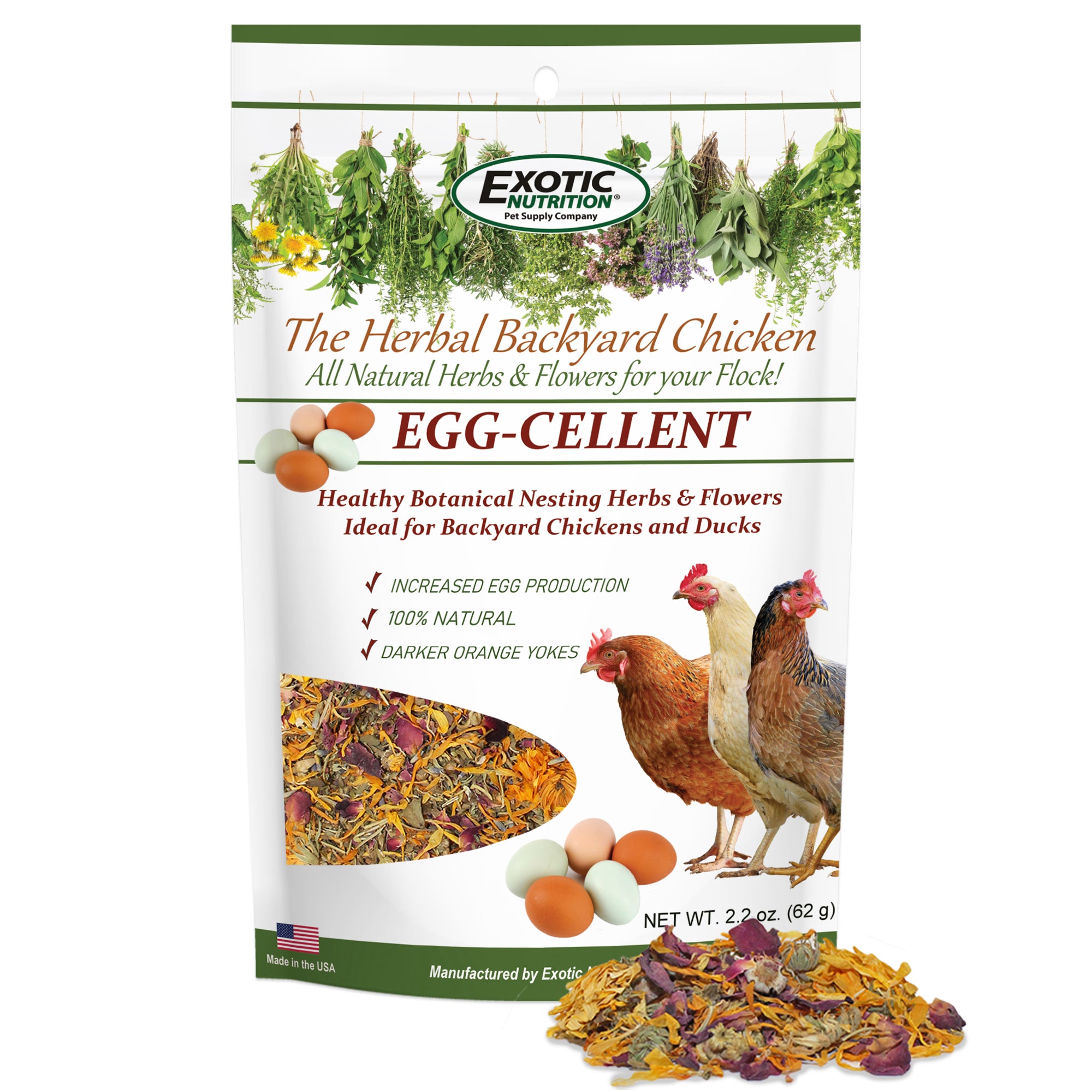 Premium Eggcellent Chicken Nesting Herbs - Natural Backyard Chicken Treat for Healthy Eggs & Happy Hens - Perfect for Coop Enrichment & Poultry Care