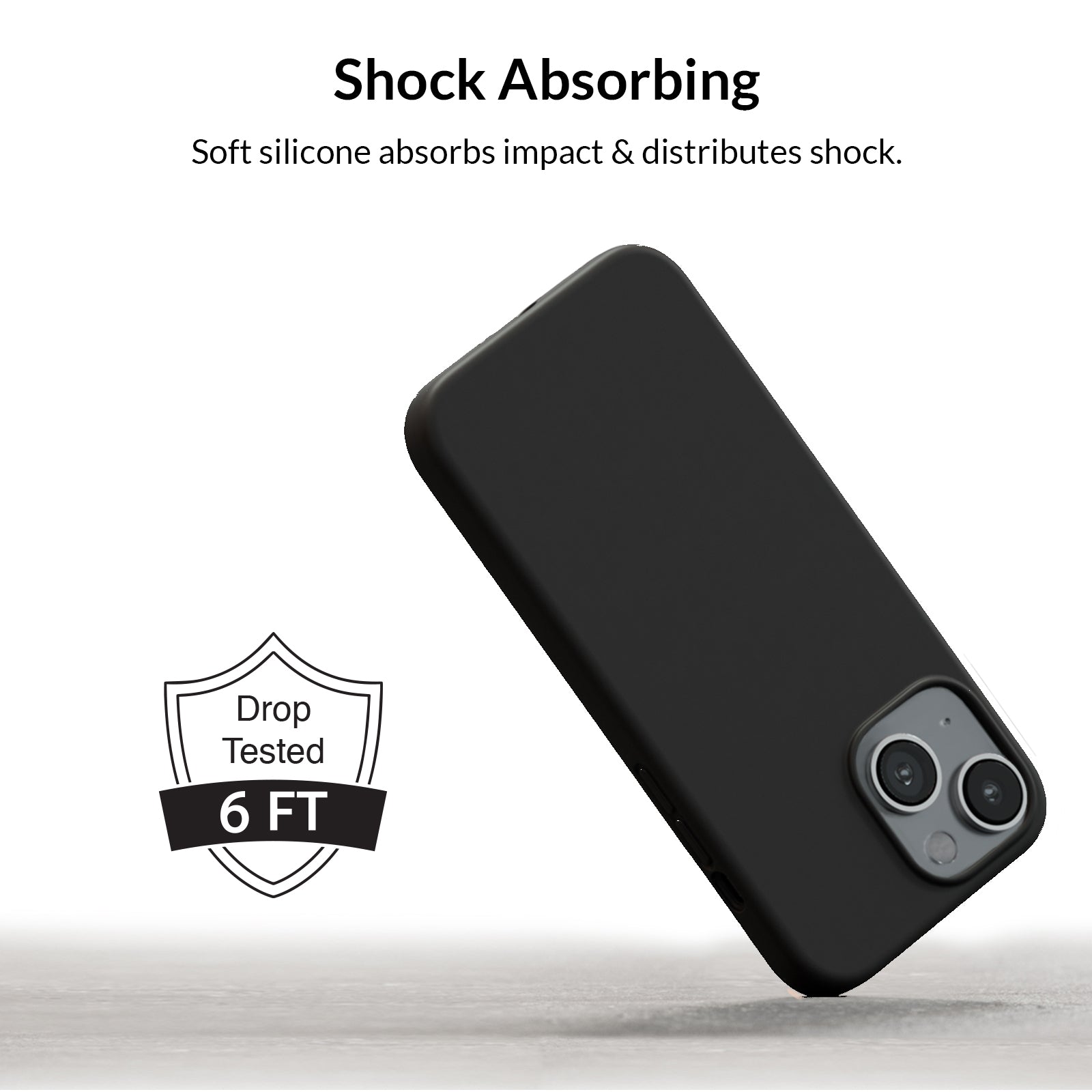 Durable Black Silicone iPhone Case - Shockproof & Slim Protective Cover for iPhone [Model Numbers] - Perfect for Everyday Use, Work & Outdoor Activities