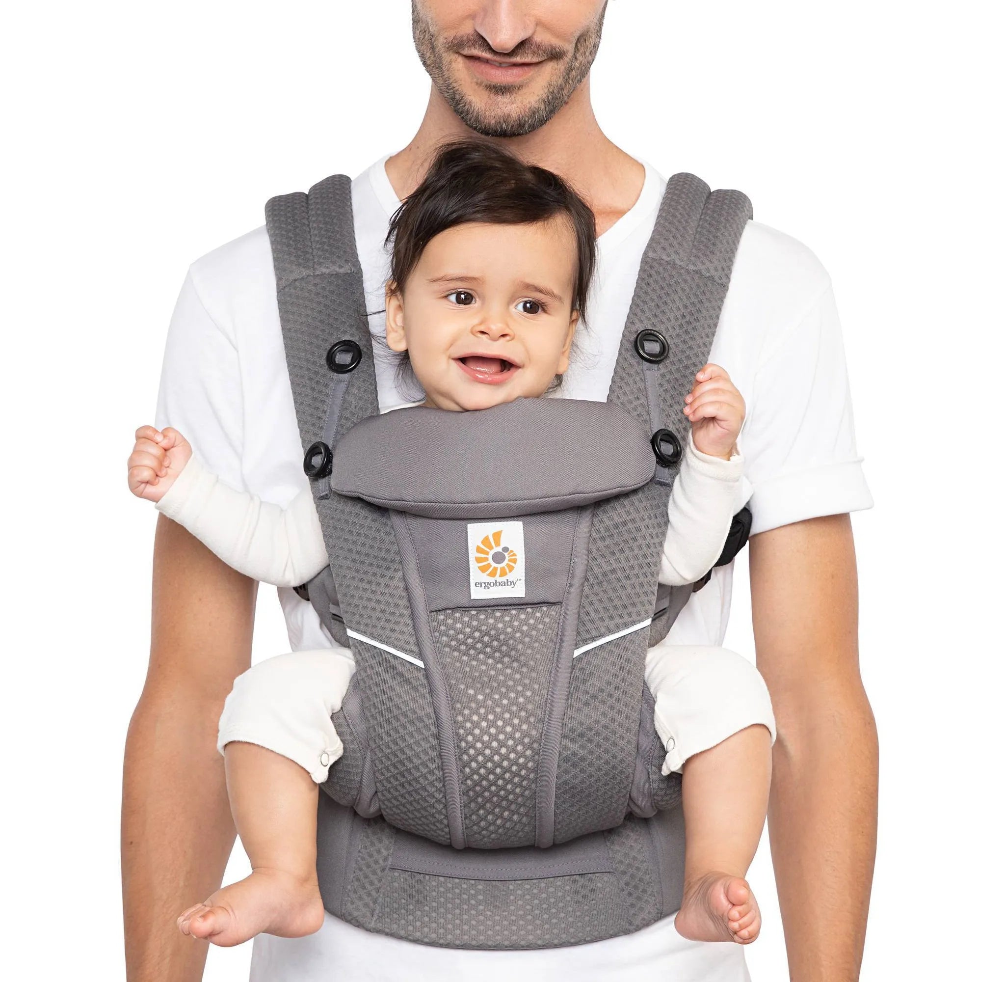 Omni Breeze All-Position Mesh Baby Carrier - Graphite Grey | Ergonomic & Breathable for Newborn to Toddler | Perfect for Hiking, Travel & Daily Use
