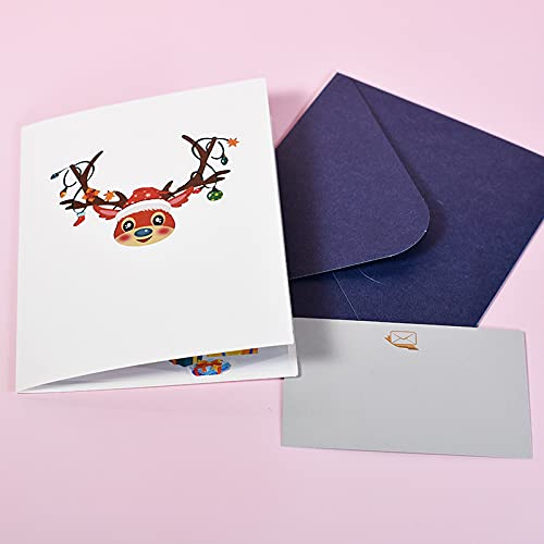 3D Pop Up Christmas Deer Greeting Card - Handcrafted Holiday Card for Mom, Wife, Mother's Day & Anniversary - Perfect for Festive Celebrations, Gift Giving & Home Decor