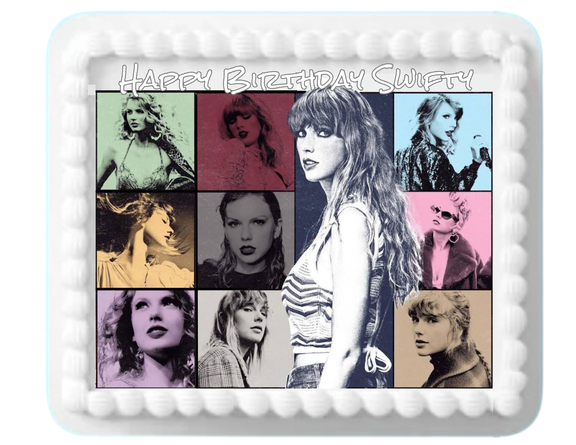 BELLETOP Edible Cake Topper for Birthday - Taylor Swift Theme, 8.5 x 11 Inches - Perfect for Birthday Cakes, Cupcakes & Party Decorations
