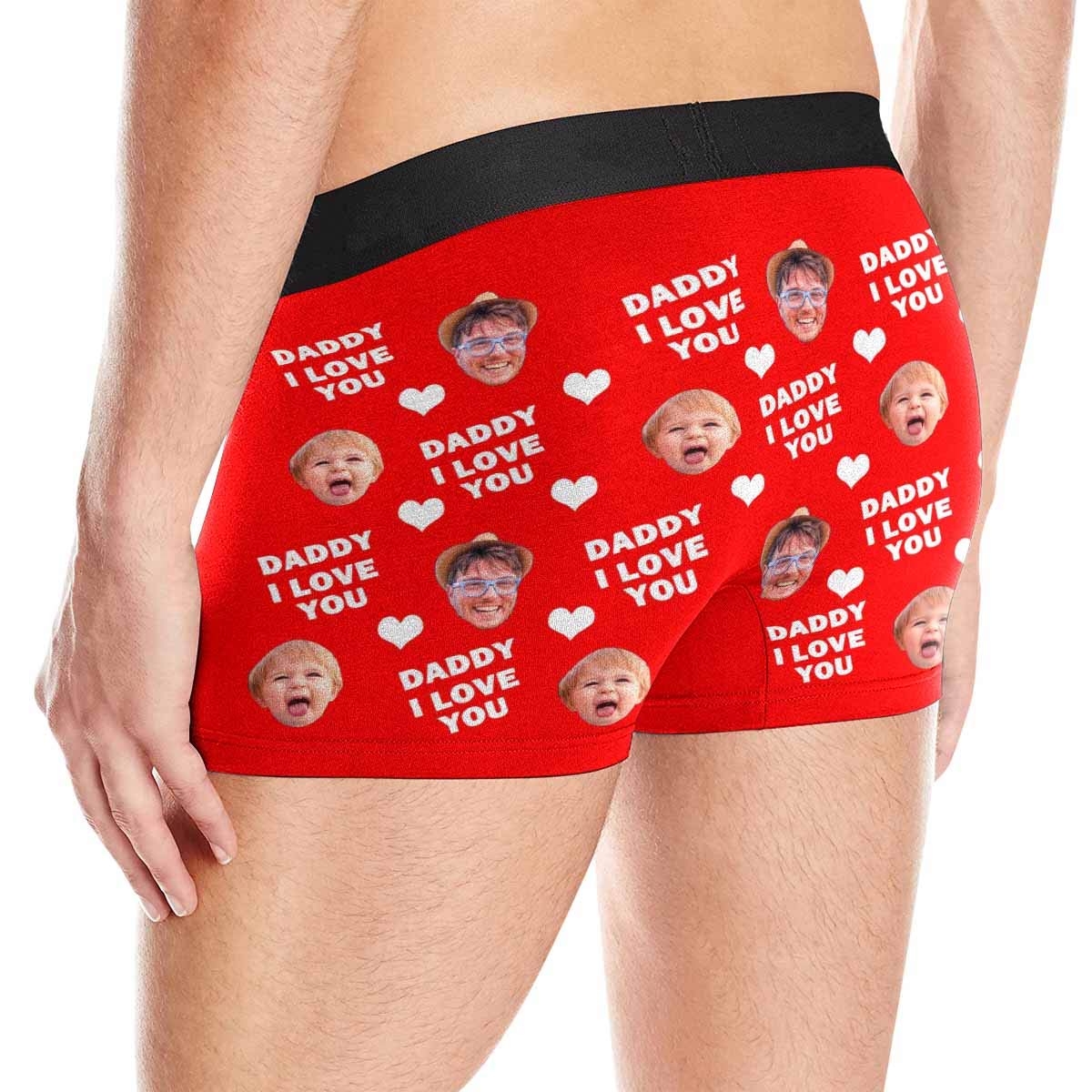 Custom Photo Face Men's Boxer Briefs - Personalized Novelty Underwear for Gifts, Birthdays & Anniversaries - Soft & Comfortable Black Underwear for Everyday Wear