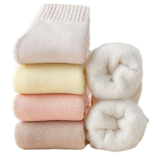 3 Pairs Women's Winter Wool Socks - Fleece Lined Thick Warm Thermal Socks for Cold Weather - Perfect for Hiking, Skiing & Indoor Comfort