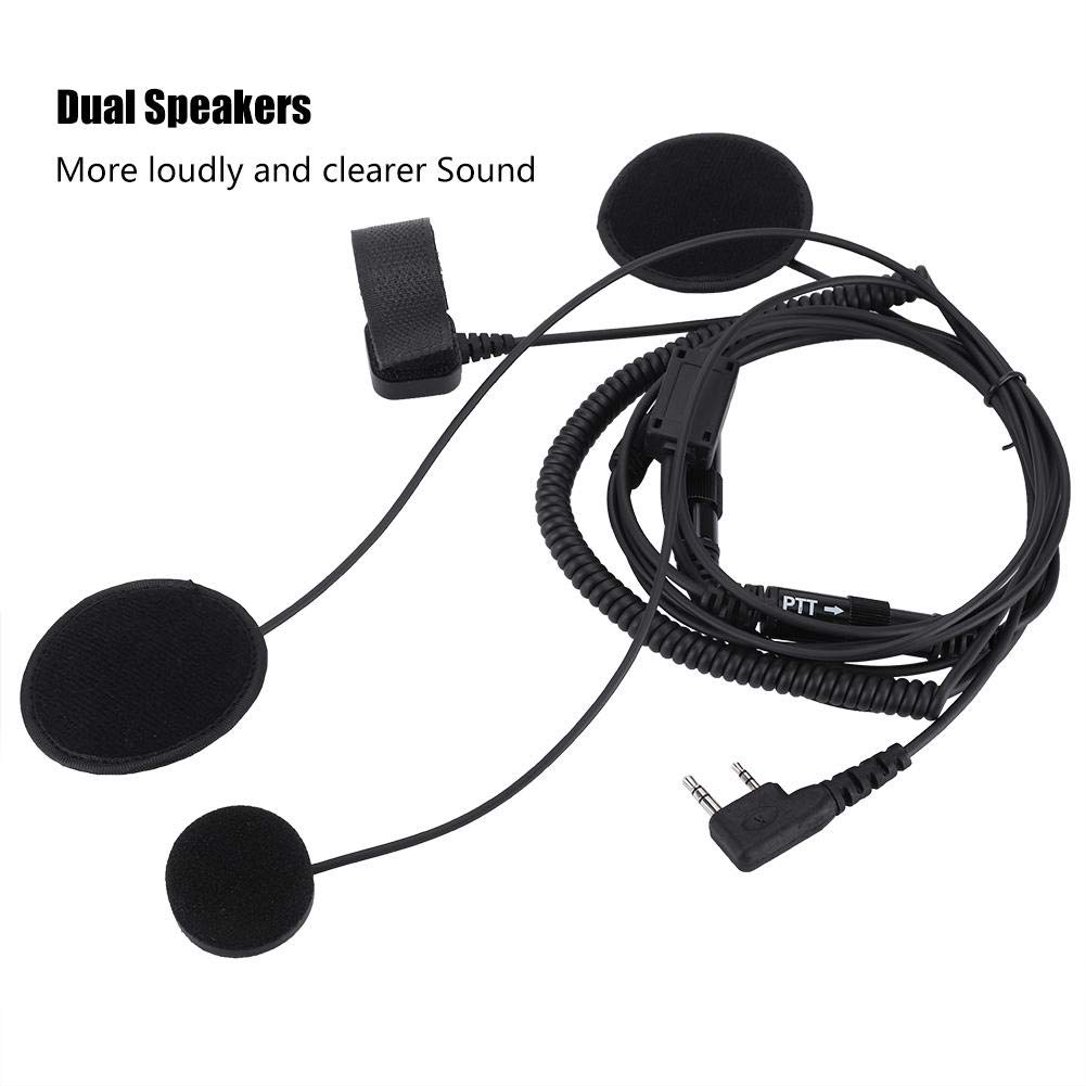 Motorcycle Helmet Headset with PTT & Microphone - Compatible with Two-Way Radios & Walkie Talkies - Ideal for Riding, Group Tours & Off-Road Adventures