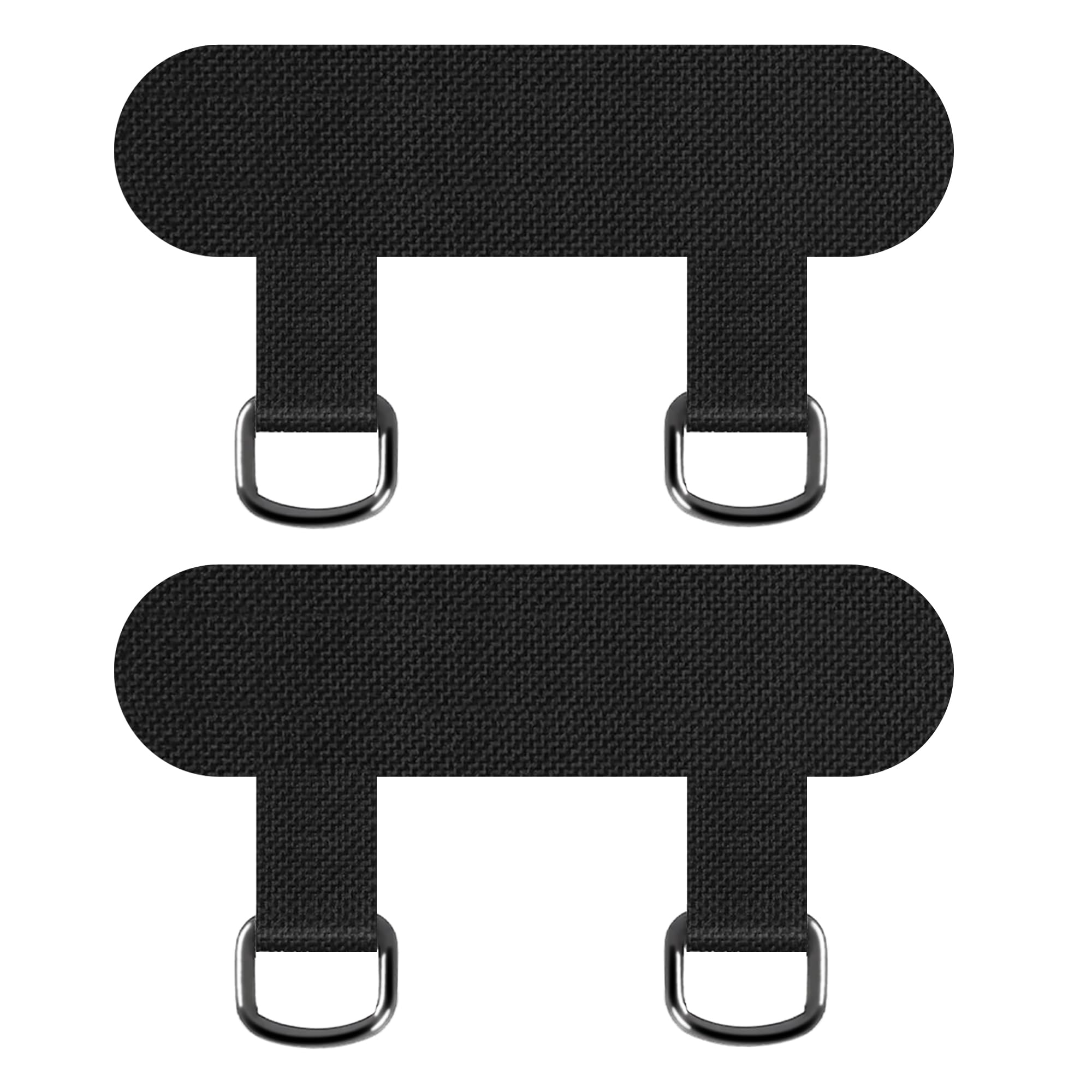 2 Way Phone Tether Tab for Full Cover Phone Case with Dual Speaker Holes - Small Black Phone Strap Patch with Double Buckle - Replacement Part for Secure Phone Attachment | Perfect for Outdoor Activities, Travel and Daily Use