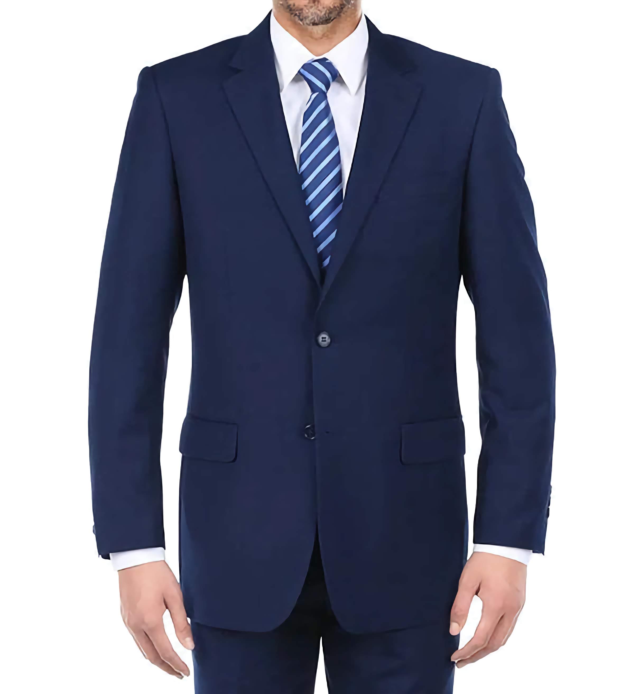 Vanderbilt Collection Classic 2-Piece Suit - 2 Buttons, Regular Fit Navy Blue Men's Business Suit | Perfect for Office, Weddings & Formal Events