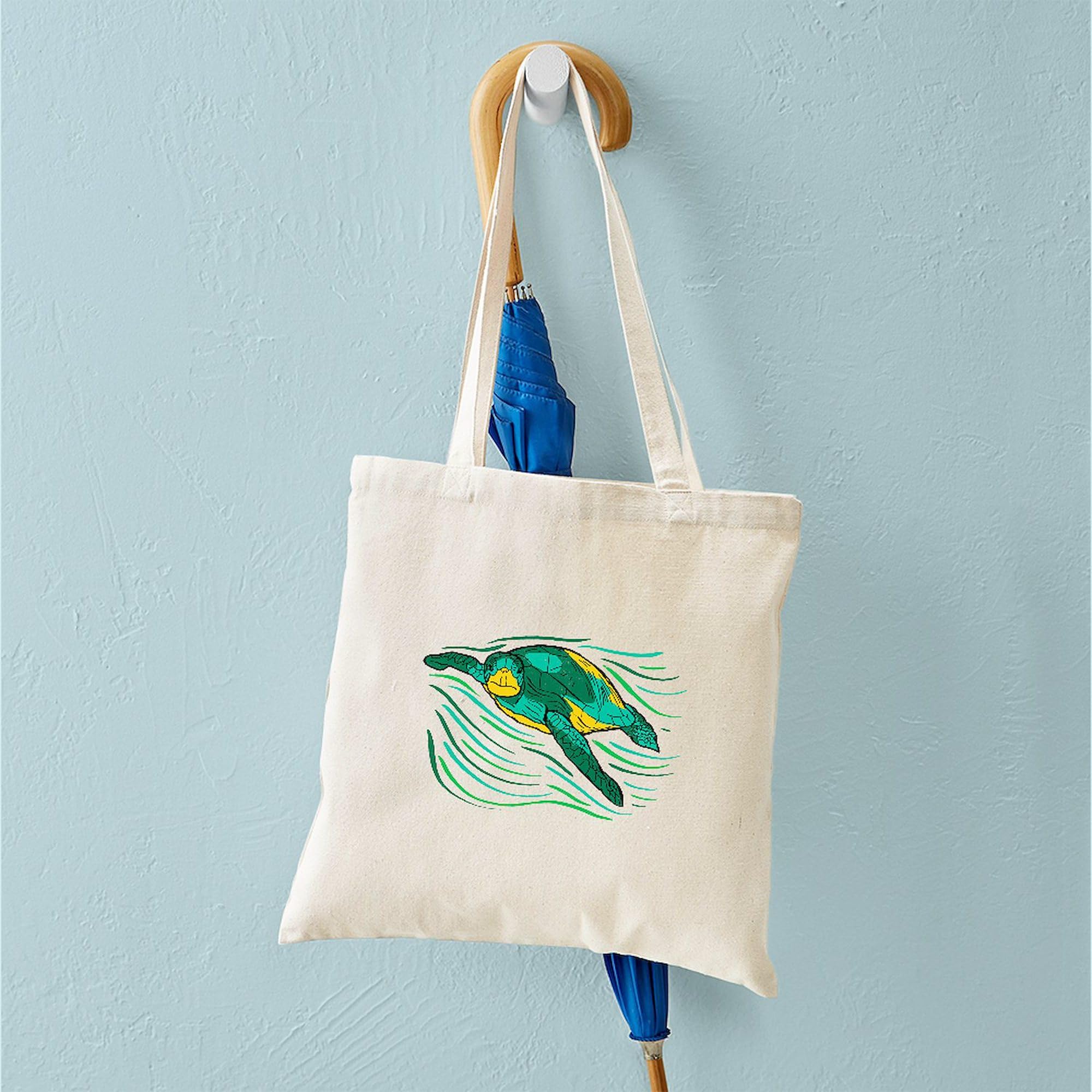 Eco-Friendly Sea Turtle Canvas Tote Bag - Reusable Shopping & Beach Bag for Groceries, Picnics & Sustainable Lifestyle
