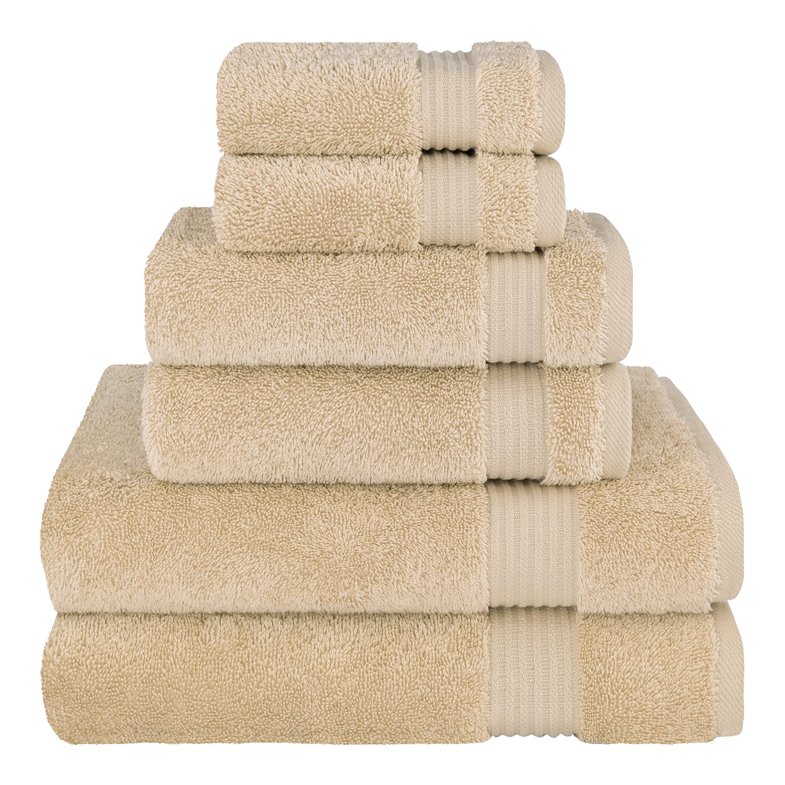 Premium 6-Piece Cotton Towel Set & 4-Piece Bath Towel Bundle - Ultra Soft, Absorbent Bath & Hand Towels for Spa, Gym, Beach & Luxury Home Use