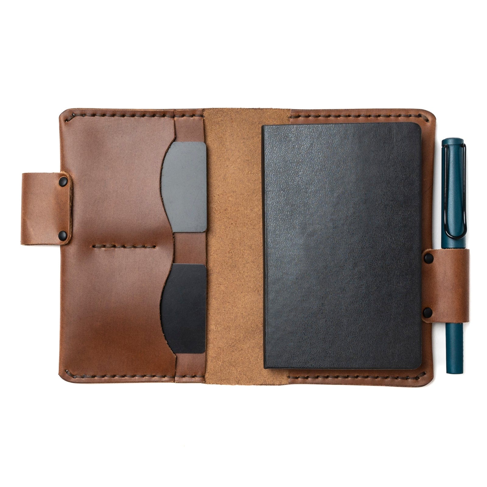 Premium Genuine Leather Moleskine Pocket Notebook Cover - Slim Protective Case for 3.5