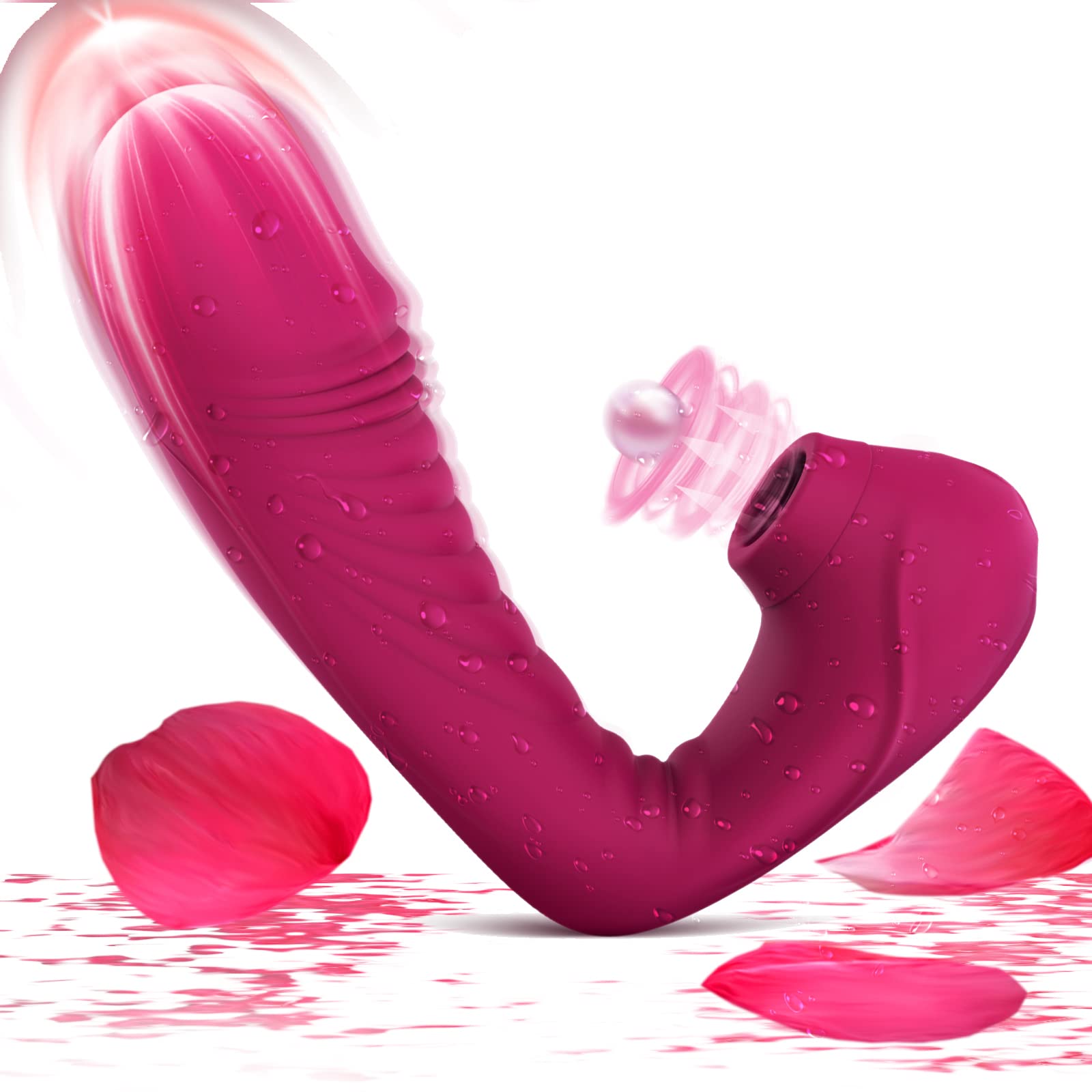 Premium Rose Vibrator for Women - Clitoral Stimulator & Suction Toy with Powerful Vibrations - Adult Sex Toys for Couples & Solo Play - Enhance Intimacy & Pleasure in the Bedroom