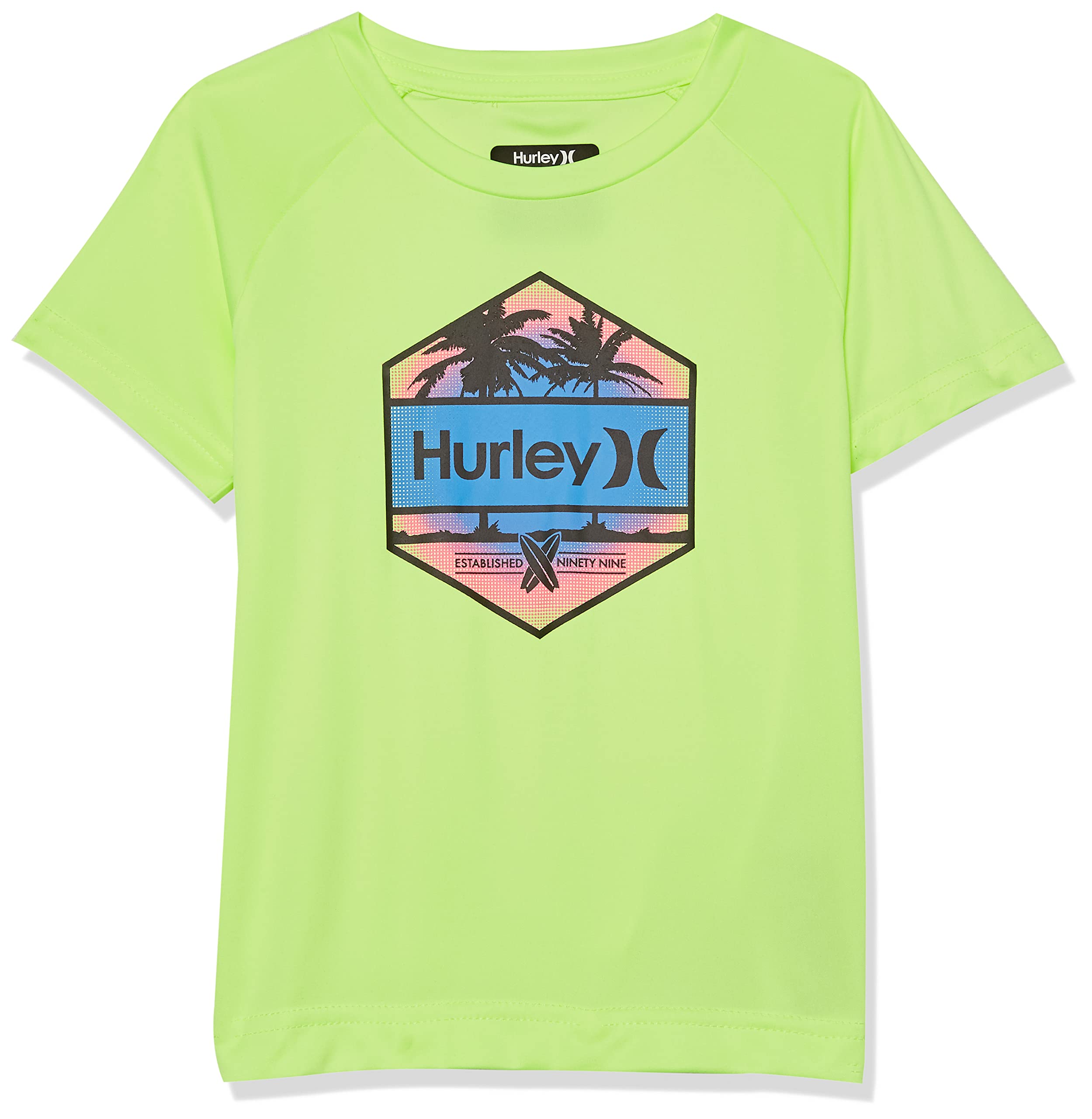 Hurley Boys' Rash Guard UPF 50+ Sun Protection Swim Shirt for Surfing, Swimming & Beach Activities - Quick Dry & Comfortable